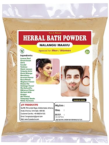 3V PRODUCTS 100% Natural Herbal Bath Powder for Men & Women - 2x50g Pack - Ayurvedic Nalangu Maavu for Face & Body Care - Perfect for Spa Day, Relaxation & Skin Detox