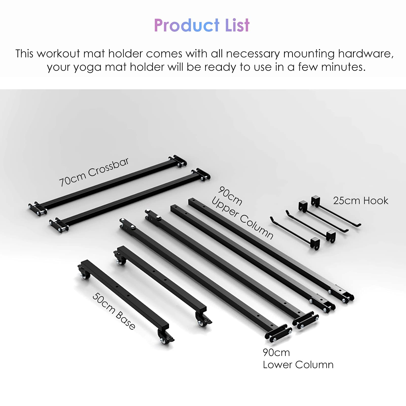 Commercial Yoga Mat Hanger Cart - Holds 40 Mats | Yoga Studio Storage Organizer for Exercise Mats, Foam Rollers & Resistance Bands | Perfect for Gym, Fitness Center & Home Yoga Practice