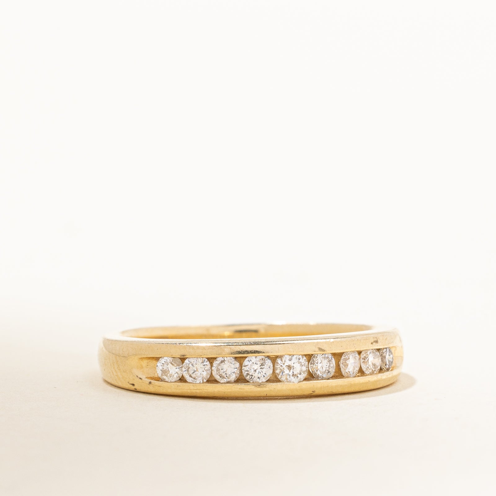 Channel Set Semi Eternity Diamond Wedding Band Ring - 0.20ctw Round Cut Diamonds, Size 5.25, 14K White Gold - Perfect for Anniversary Gifts, Engagement Rings & Bridal Jewelry