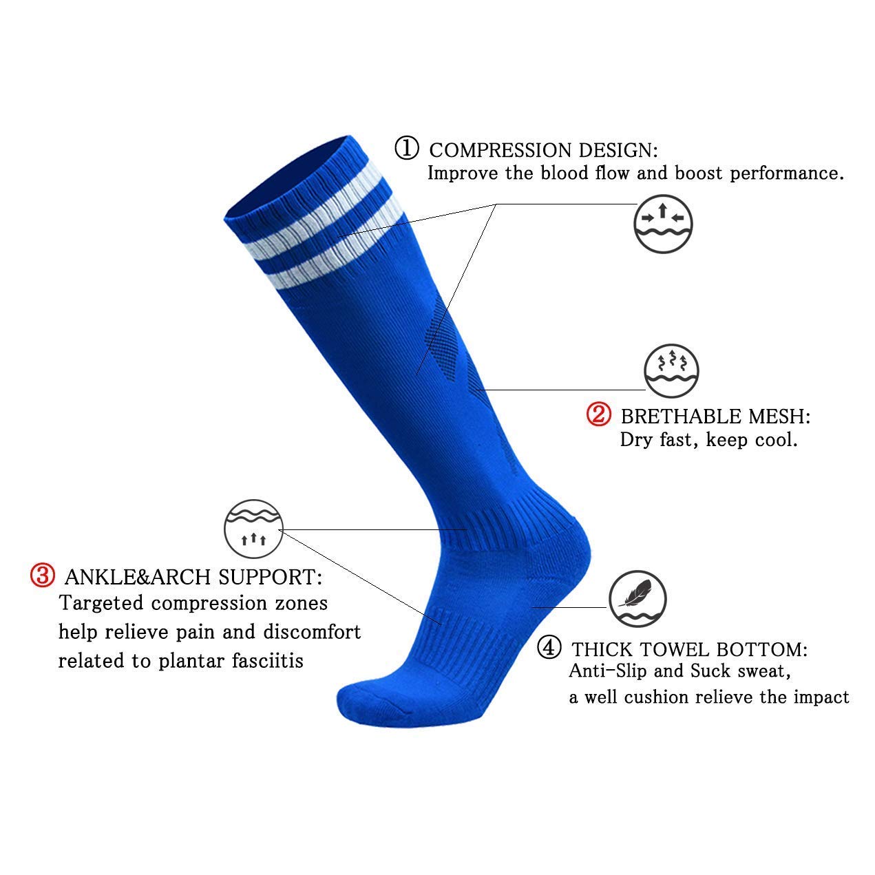 VWU 6-Pack Breathable Cycling Socks & 6-Pack Cushioned Soccer Socks for Men & Women - Perfect for Biking, Running & Sports Activities