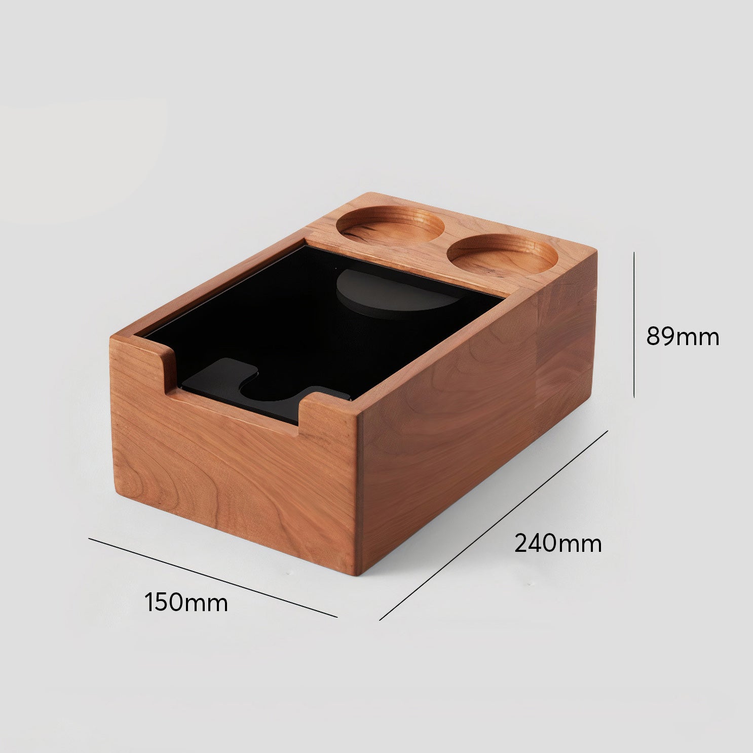 Premium Wooden Coffee Tamper Station with Built-in Knock Box - Barista-Grade Espresso Accessory for Home & Professional Use - Perfect for Coffee Shops, Kitchens & Gifts