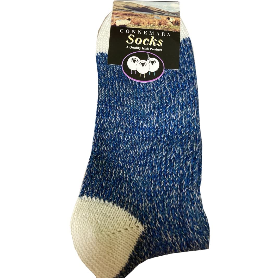 Men's Soft Merino Wool Blend Blue Connemara Socks - Warm & Comfortable Hiking & Outdoor Socks for Winter Activities