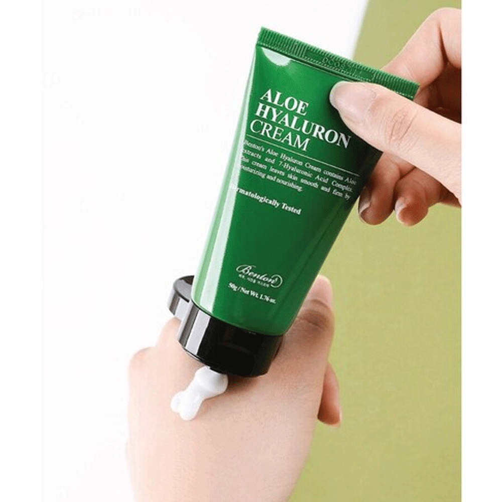 Benton Aloe Hyaluron Moisturizing Cream 50g - Hydrating Face Moisturizer for Dry Skin, Day & Night Use - Perfect for Sensitive Skin Care Routine
