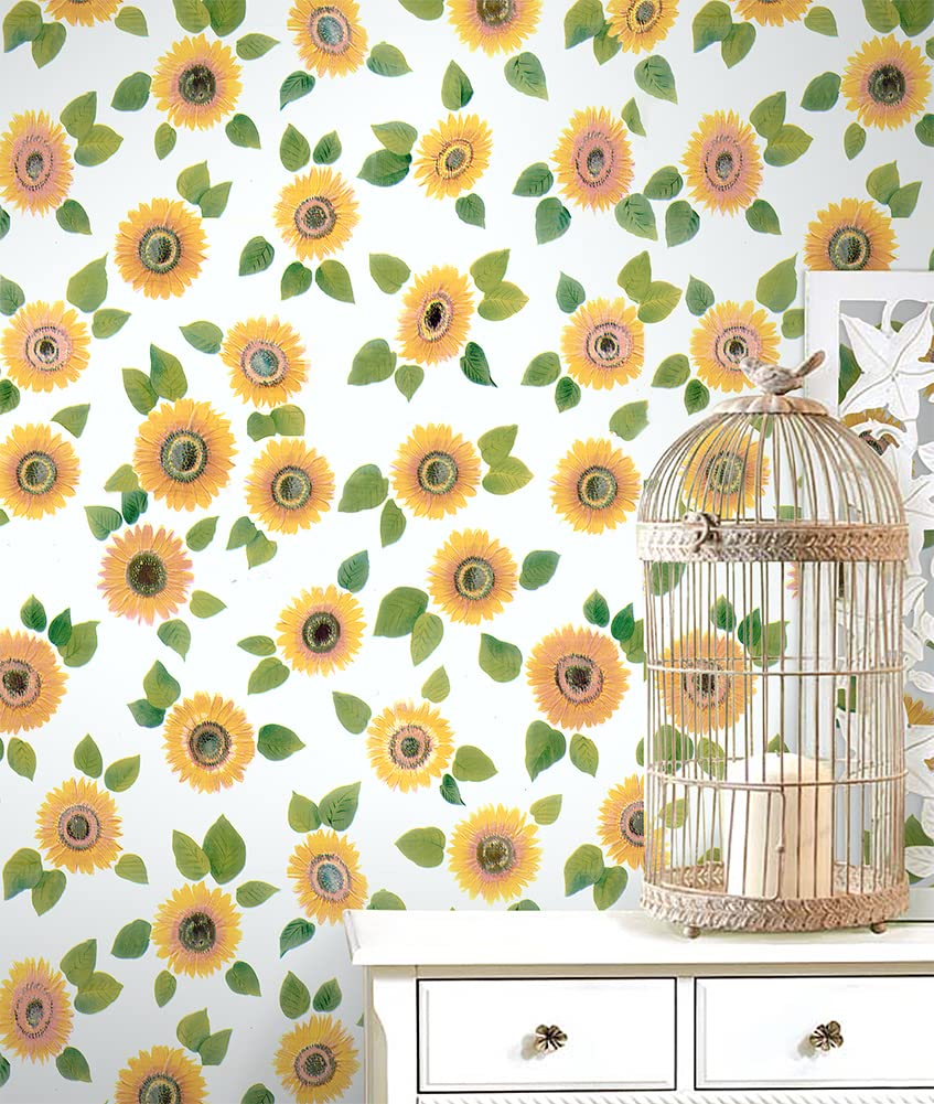 Y115 Sunflower Peel and Stick Wallpaper - 17.7