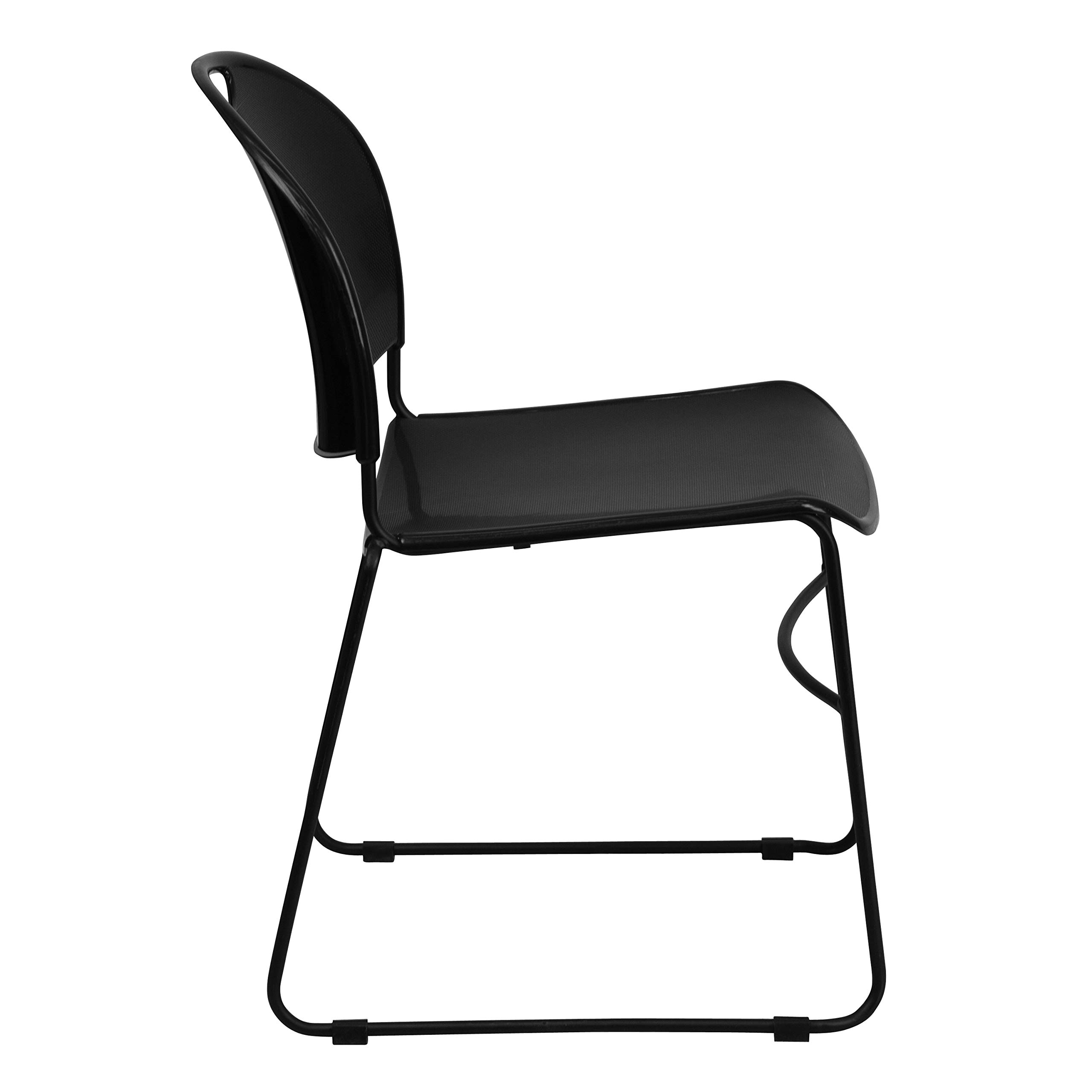 Black Ultra-Compact Stackable Chair - Space-Saving Office Guest Chair & Student Chair for Classrooms, Events, and Small Spaces