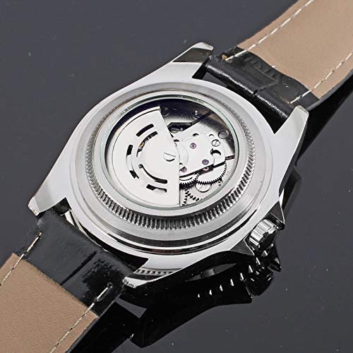 MASTOP Men's Automatic Mechanical Watch - Genuine Leather Strap, Date Display, 50M Waterproof, Luxury Dress Watch for Business & Formal Occasions