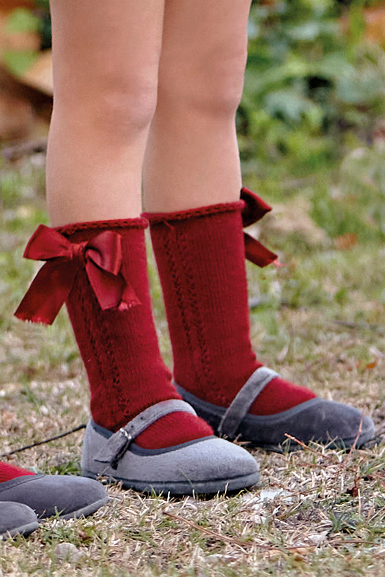 Elegant Knee High Satin Bow Socks for Women - Fashionable Dress Socks for Outfits, Parties & Special Occasions