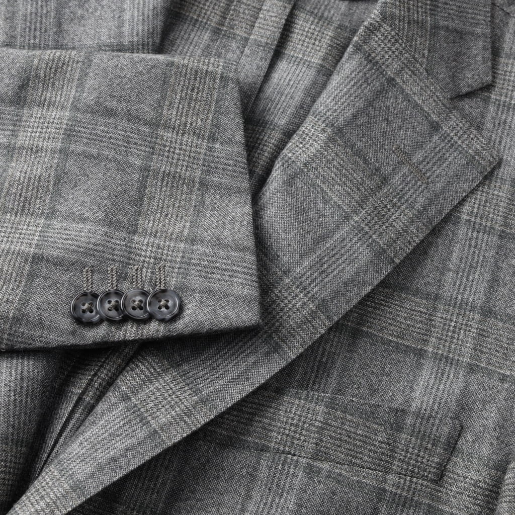 Premium CORNELIANI Grey Flannel Single-Breasted Wool Blazer for Men - Soft & Comfortable Business Casual Jacket for Office, Meetings & Smart Events