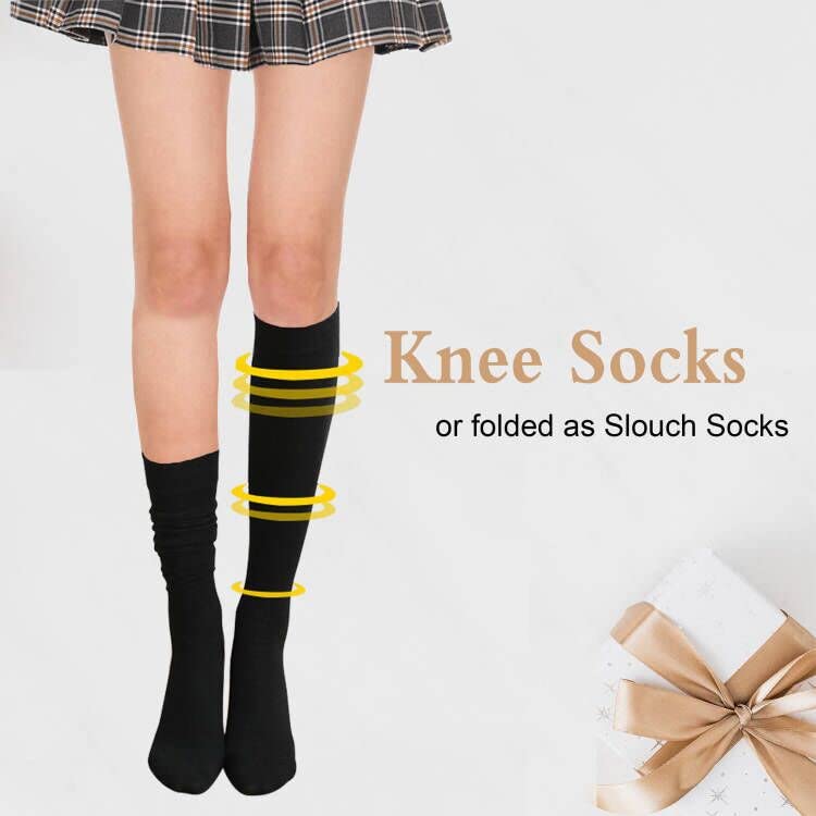 DOOVID Women's Knee High Socks - Elastic Athletic Tube Socks with Thin Stripes for Running, Yoga & Casual Wear | Comfortable & Breathable Stockings for Everyday Use