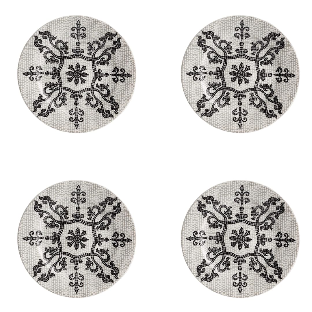 Vista Alegre Portuguese Cobblestone Bread and Butter Plates - Set of 4, Elegant Dinnerware for Breakfast, Brunch, and Tea Time