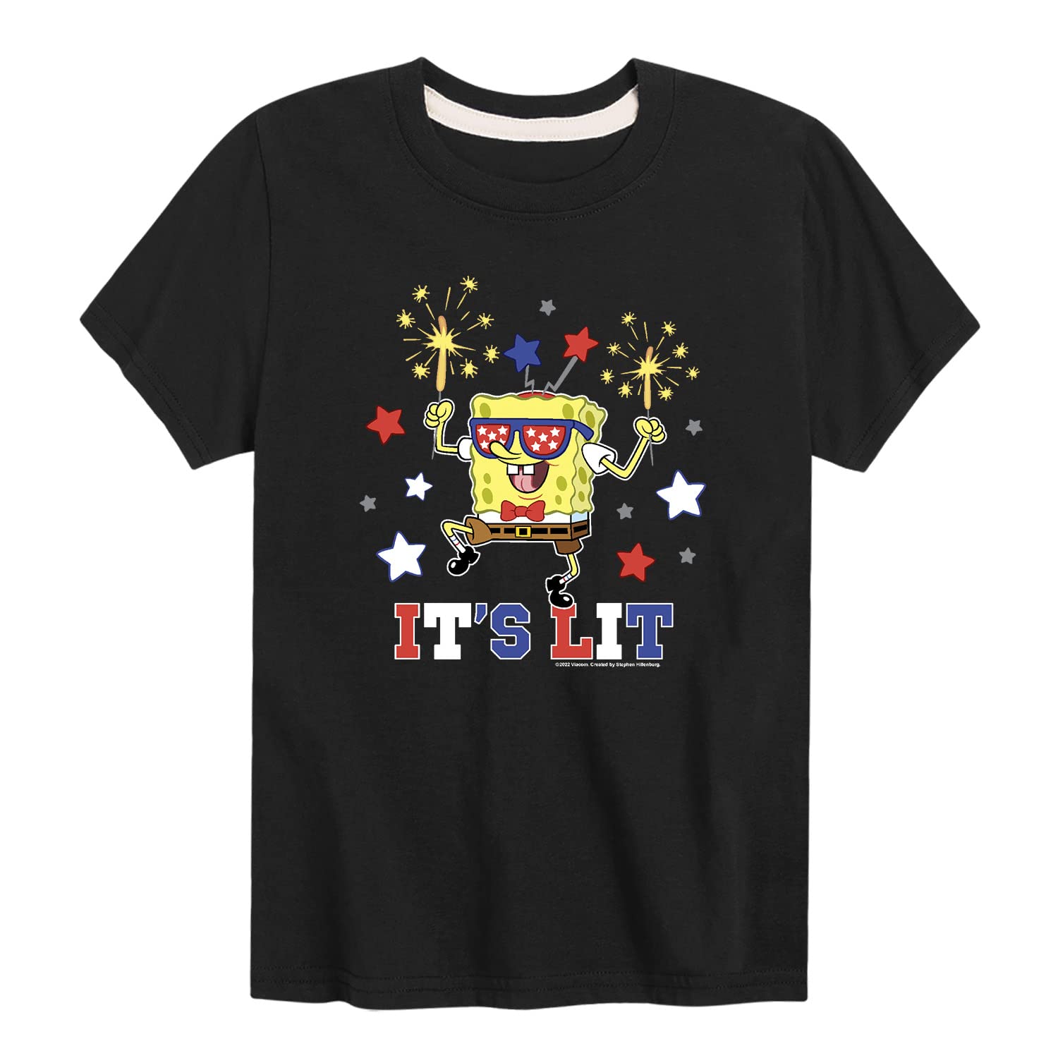 HYBRID APPAREL Spongebob Squarepants It's Lit Graphic T-Shirt - Cool Cartoon Tee for Toddlers & Kids - Perfect for Playdates, Birthday Parties & Casual Wear