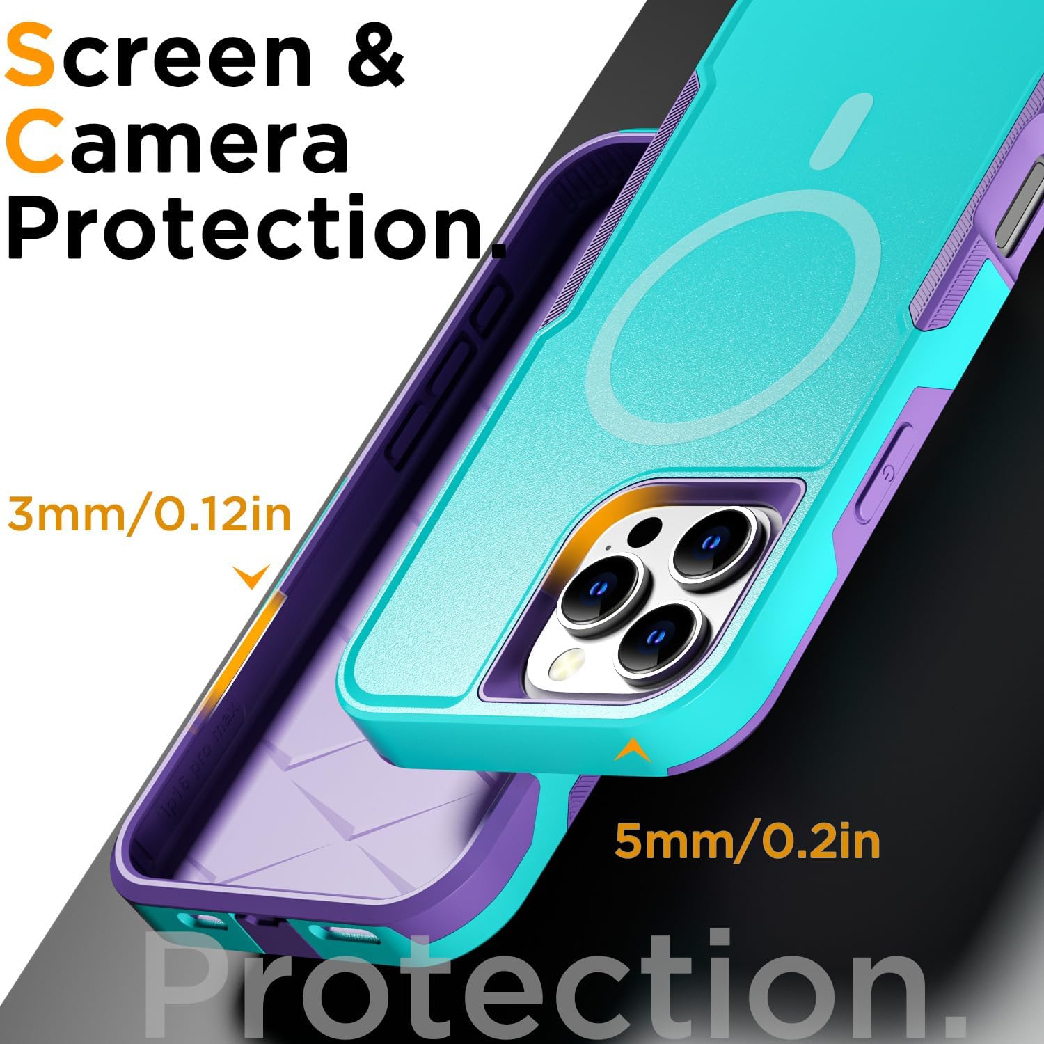 iPhone 16 Pro Case (6.3 Inch) - Magnetic Heavy Duty Drop Protection, Full Body Military Grade Shockproof Cover - Perfect for Outdoor Adventures & Daily Use