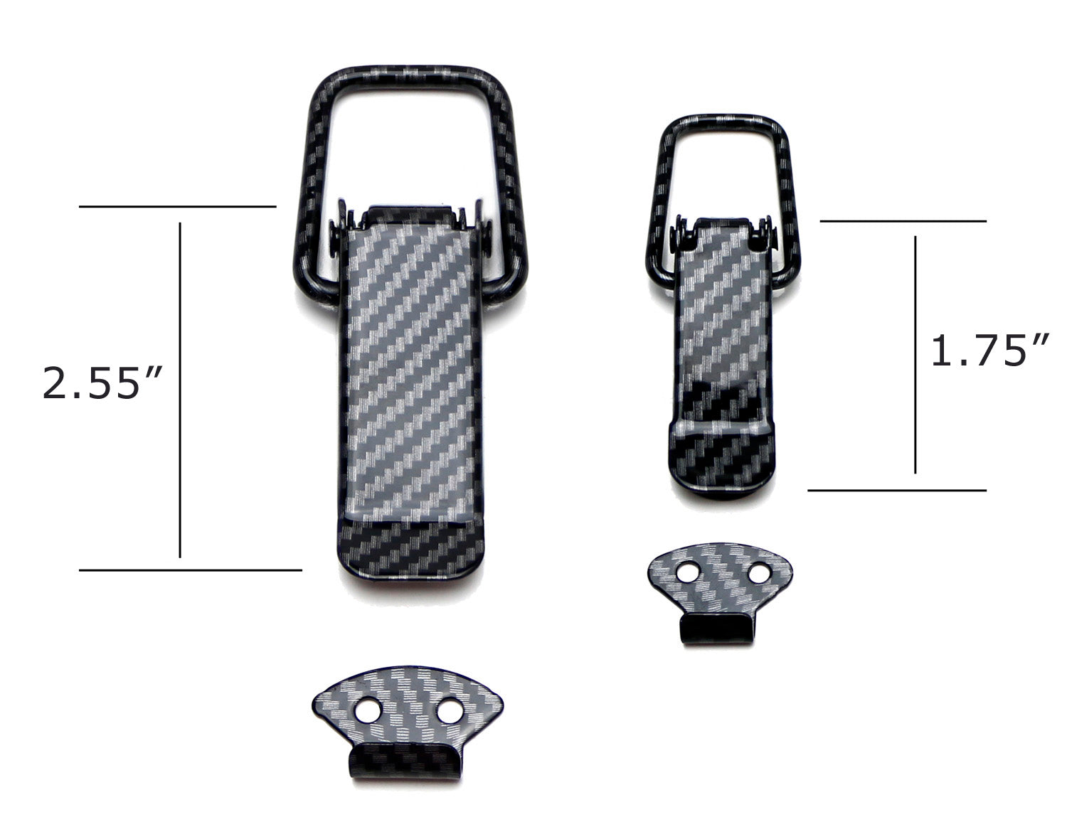 4-Piece Black Carbon Fiber Quick Release Hood Latch Kit - Durable Bumper & Hood Lock Clips for Cars, Trucks & SUVs - Easy Installation & Secure Fit for Racing, Off-Road & Custom Builds