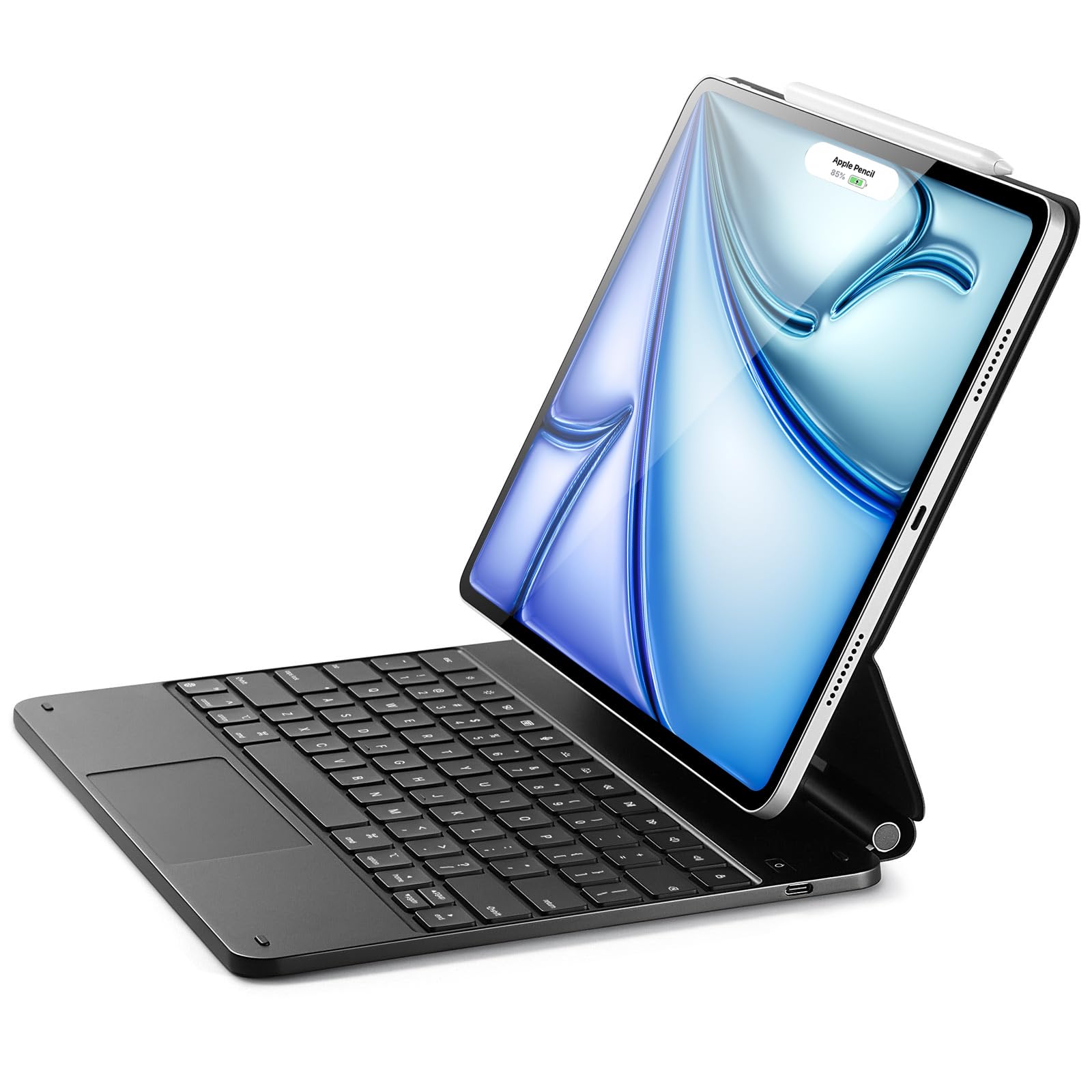 ESR iPad Air 13 Inch & iPad Pro 12.9 Inch Keyboard Case - Compatible with M3/M2 (2025/2024) & 3rd/4th/5th/6th Gen - Floating Cantilever Stand, Multi-Touch Trackpad - Rebound Series (Black) | Perfect for Work, Study & Travel