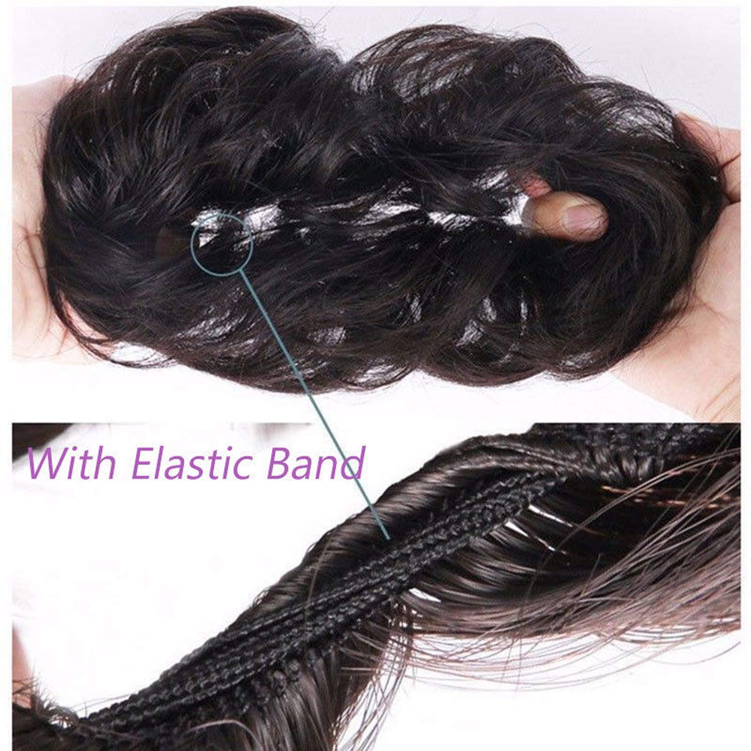 MoonEyes 1PC Brown Synthetic Fiber Hair Bun for Women & Girls - Perfect for Ballet, Cosplay & Everyday Hairstyles