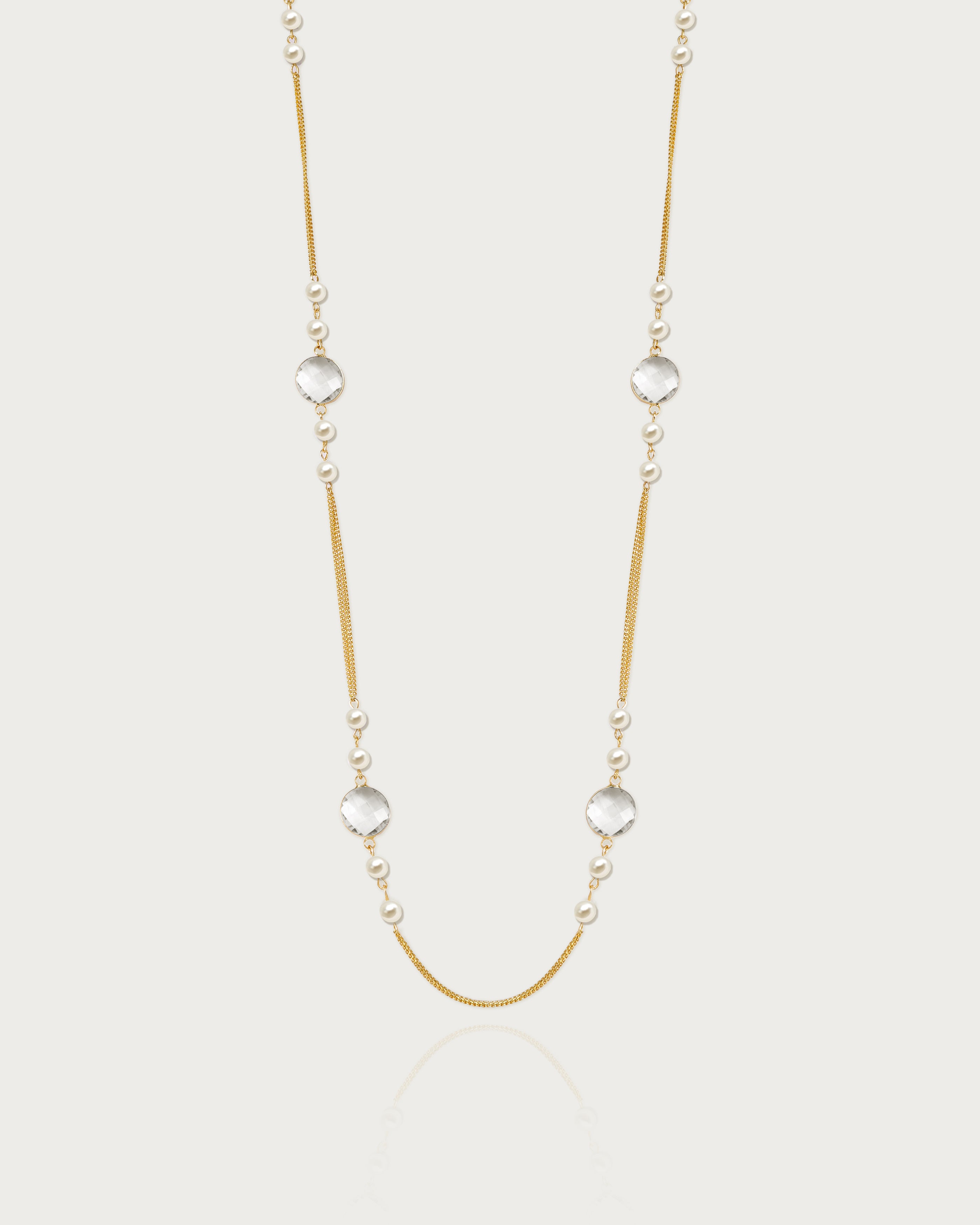 Elegant Pearl Cascade Long Station Necklace for Women - Perfect for Weddings, Parties & Special Occasions