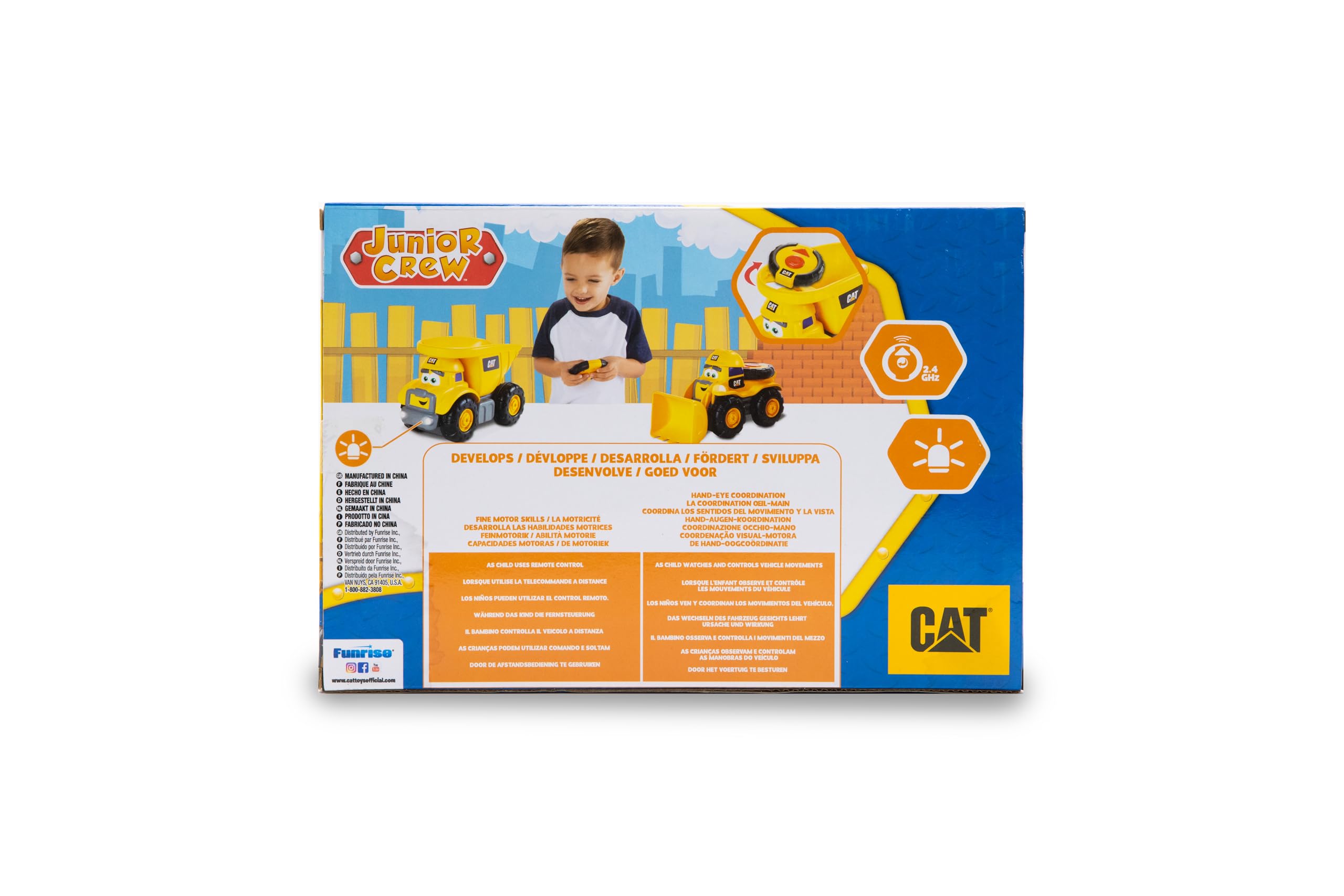 CAT Construction Toy RC Remote Control Loader Truck - 10.5 Inch Heavy Duty Construction Vehicle with Child-Friendly Controller, Stowable Remote & Working Headlights (Batteries Included) - Perfect for Kids' Indoor Play & Construction-Themed Birthday Gifts
