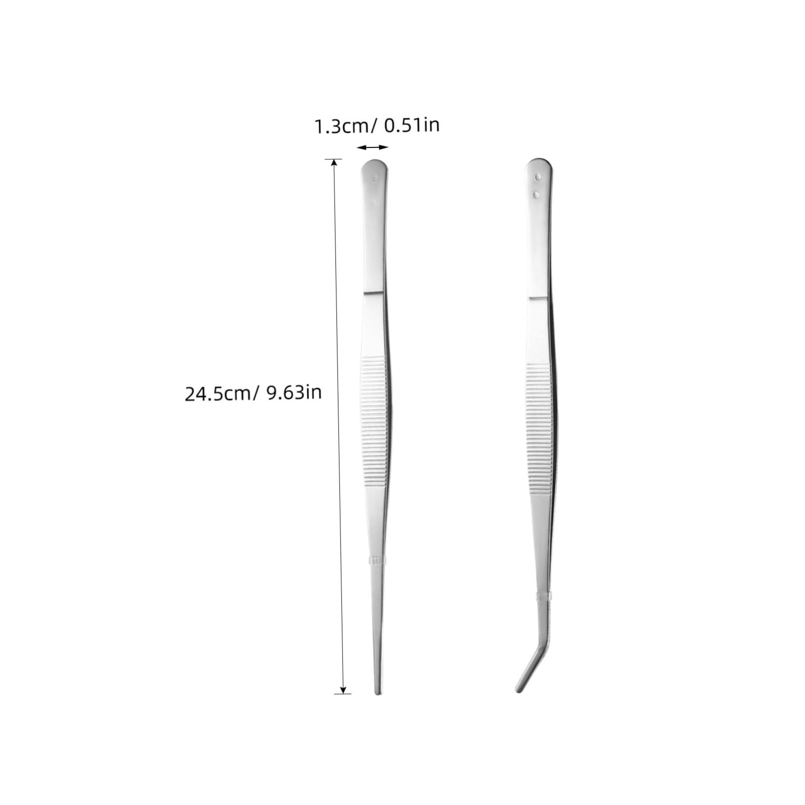 Artibetter 2-Pack Angled Feeding Tongs for Fish Tank, Reptile Care & Eyelash Extensions - Stainless Steel Tweezers for Precise Feeding, Grooming & Beauty Application - Perfect for Aquariums, Pet Reptiles & Professional Lash Technicians