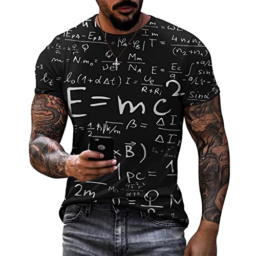 Vintage 3D Digital Print Men's T-Shirts - Summer Crew Neck Casual Short Sleeve Shirts for Everyday Wear & Street Style Fashion
