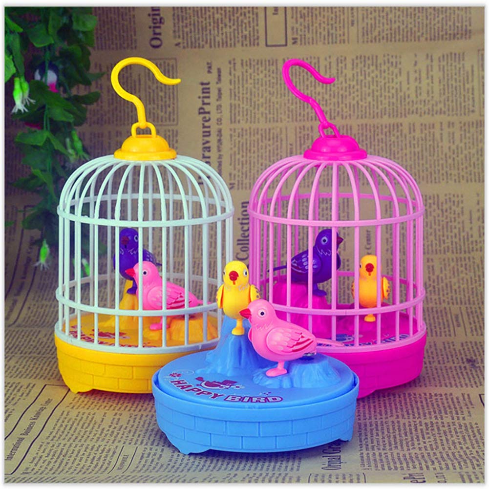 Forart Electronic Singing Bird Toy in Cage - Realistic Chirping Sounds & Movements, Sound Activated, Perfect for Home Decor, Kids Gifts & Relaxation Therapy