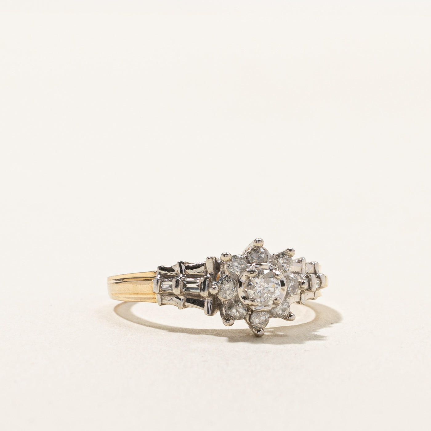 0.31ctw Diamond Halo Cluster Ring for Women | Size 7 | Elegant Engagement & Wedding Band | Perfect for Proposals, Anniversaries, and Special Occasions