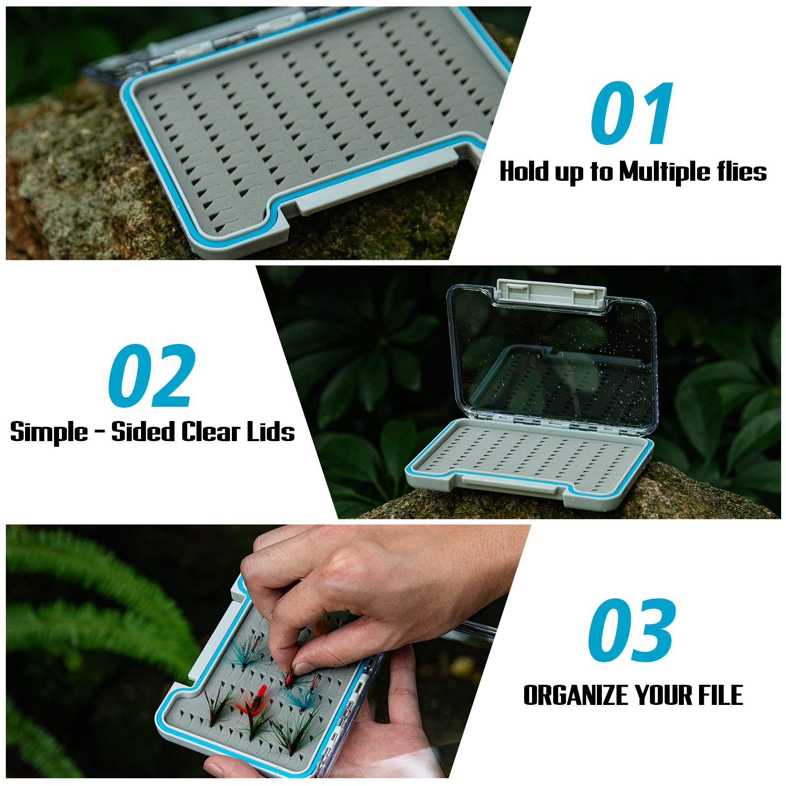 **Goture Waterproof Floating Airtight Fishing Tackle Box – Adjustable Dividers for Freshwater & Saltwater Lures – Ideal for Fly Fishing, Kayak & Boat Storage**