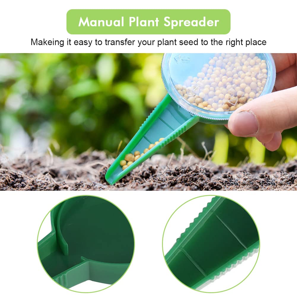 Estink 2-Pack Adjustable Manual Seed Spreader - Handheld Garden Seeder Tool for Flowers & Vegetables | Perfect for Small Seeds Planting in Home Gardens, Greenhouses & Urban Farming