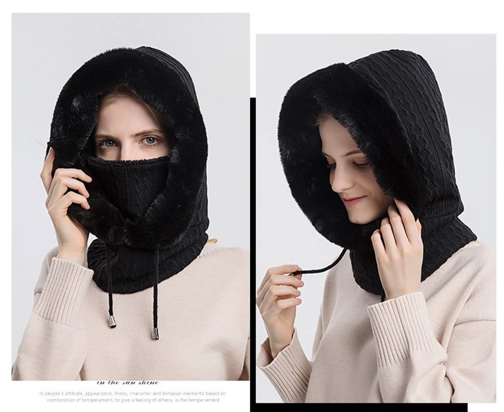 Women's Fleece Ski Mask Balaclava - Winter Face Cover Hood with Neck Protection for Skiing, Snowboarding & Outdoor Activities - Perfect for Cold Weather Sports, Dog Walking & Hiking