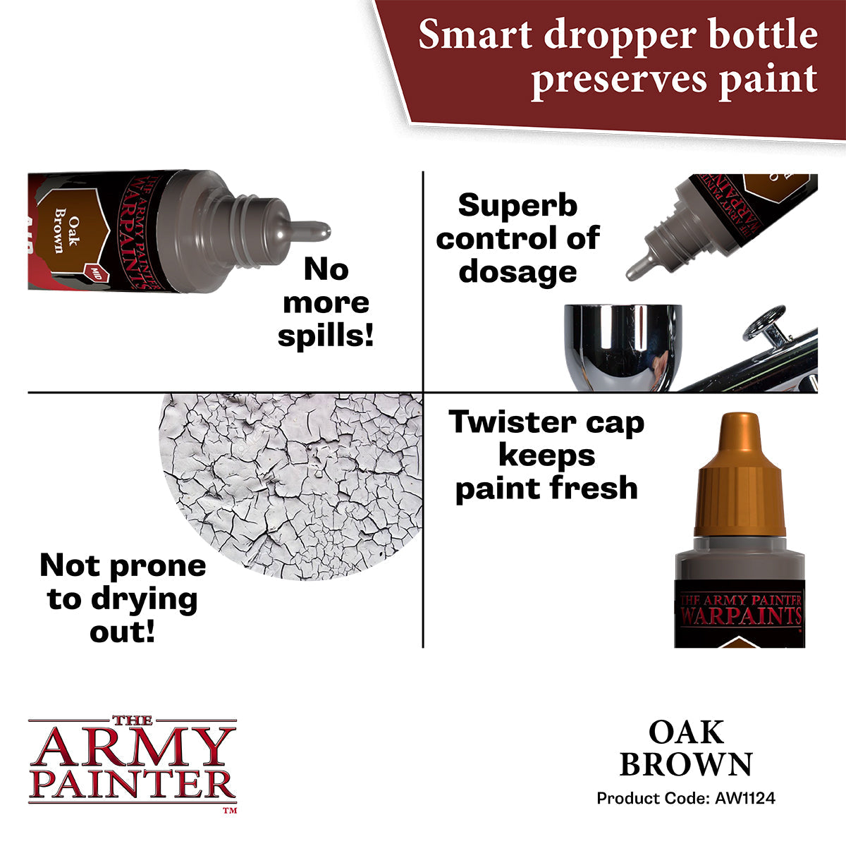 Warpaints Air: Premium Oak Brown Acrylic Paint for Miniatures & Models - Perfect for War Gaming, Tabletop, and DIY Crafts