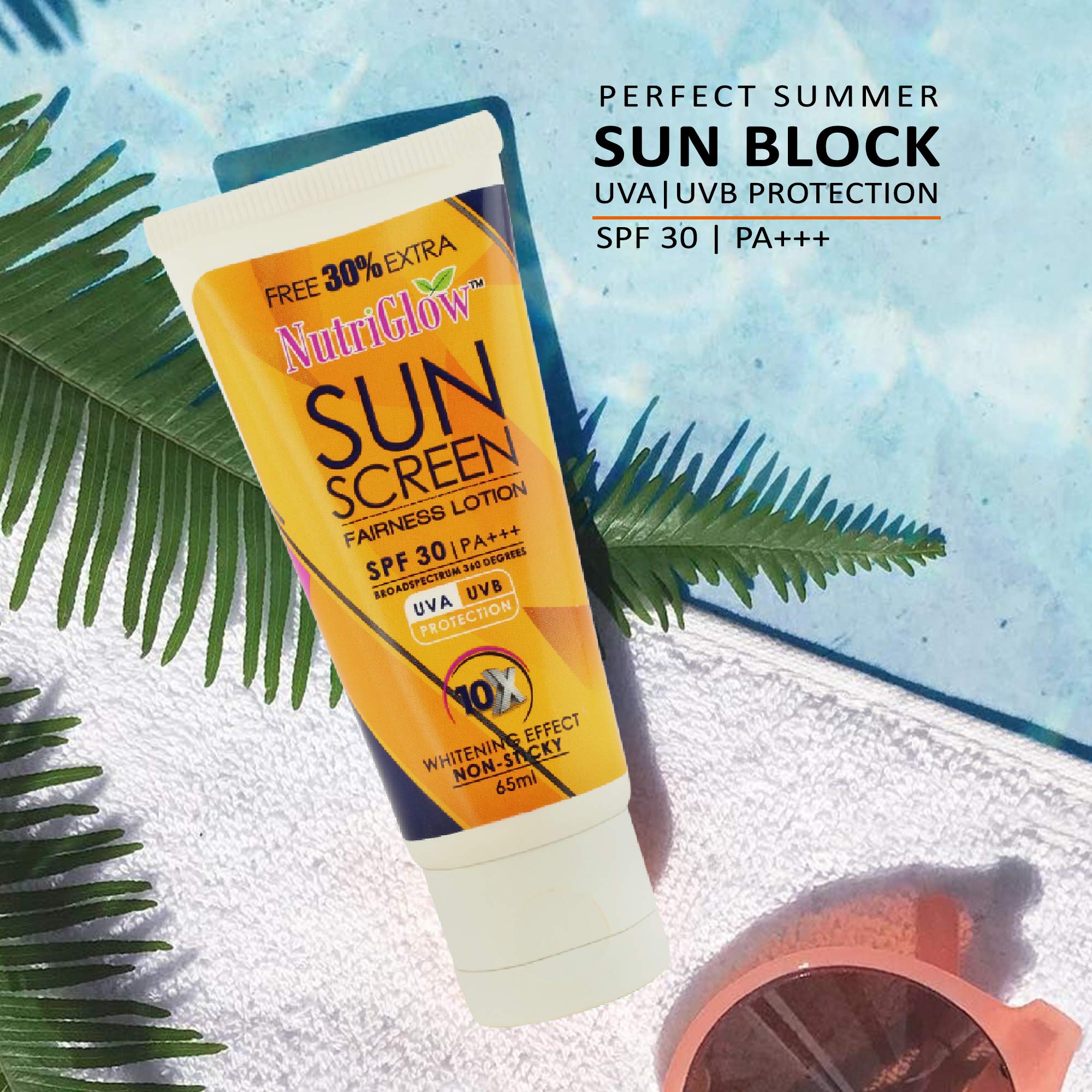 NutriGlow Gold Kesar Face Wash with SPF 30 PA+++ & Aloe Vera Gel - 3-Pack Skincare Set for Daily Sun Protection & Hydration | Perfect for Travel, Gym & On-The-Go Use
