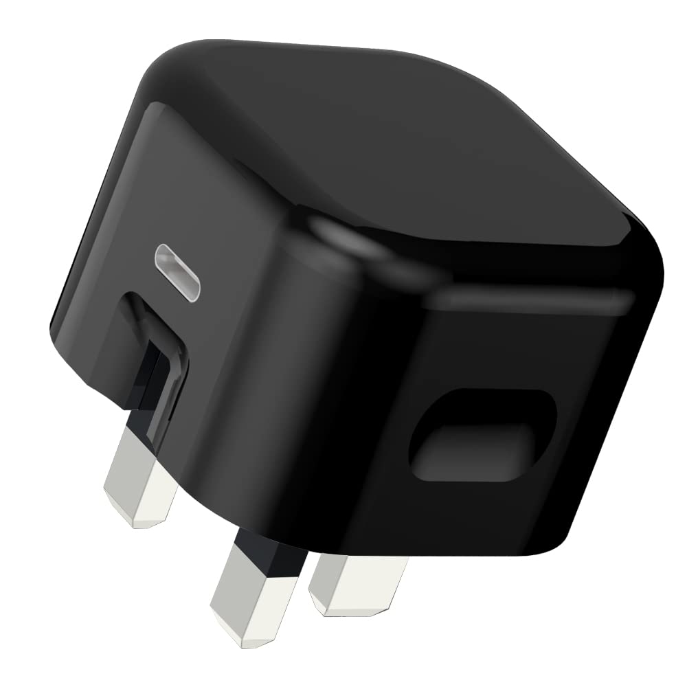 20W USB C Fast Charger Plug for iPhone 16/15/14/13/12 Series - Foldable PD Charging Adapter (Black) | Perfect for Travel, Home & Office Use
