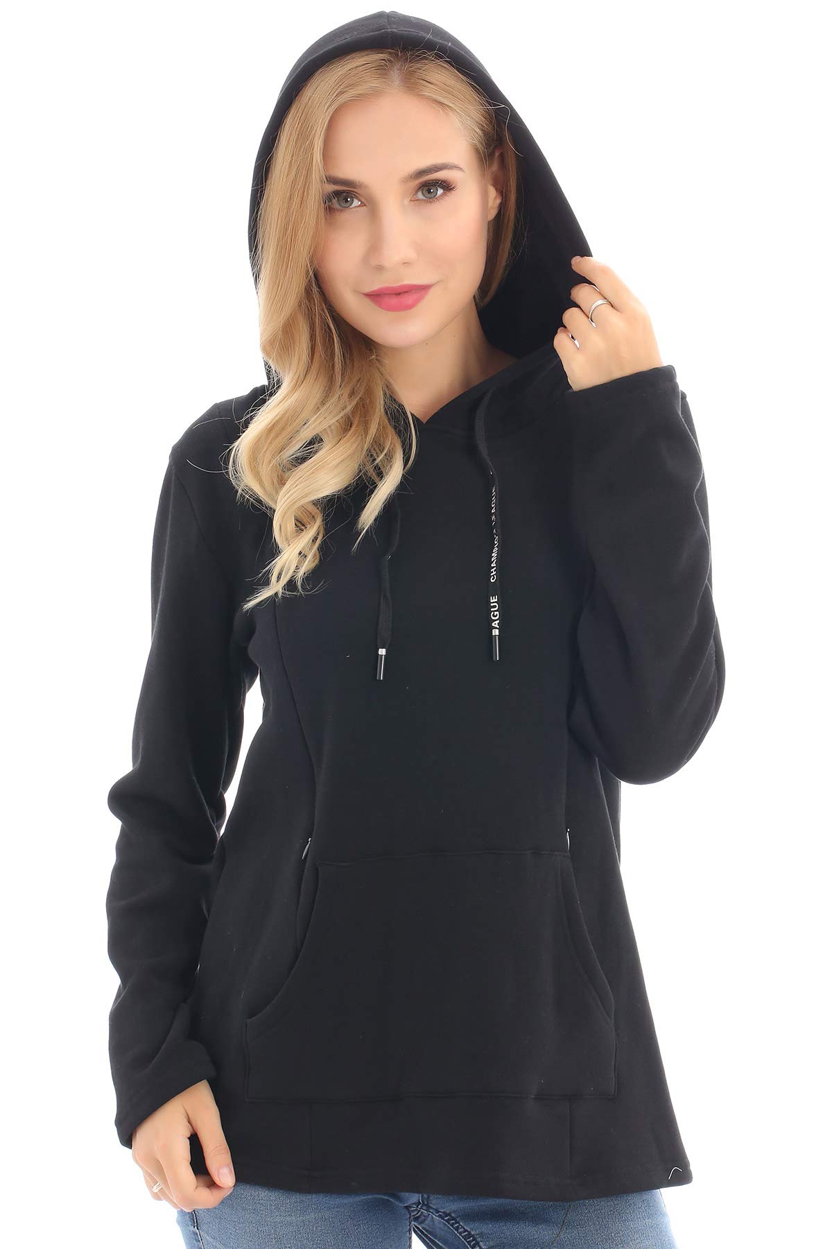 Bearsland Women's Maternity Nursing Sweatshirt - Soft Breastfeeding Hoodie with Pockets for Pregnancy & Postpartum Comfort | Perfect for Nursing Moms, Winter Wear & Casual Outfits