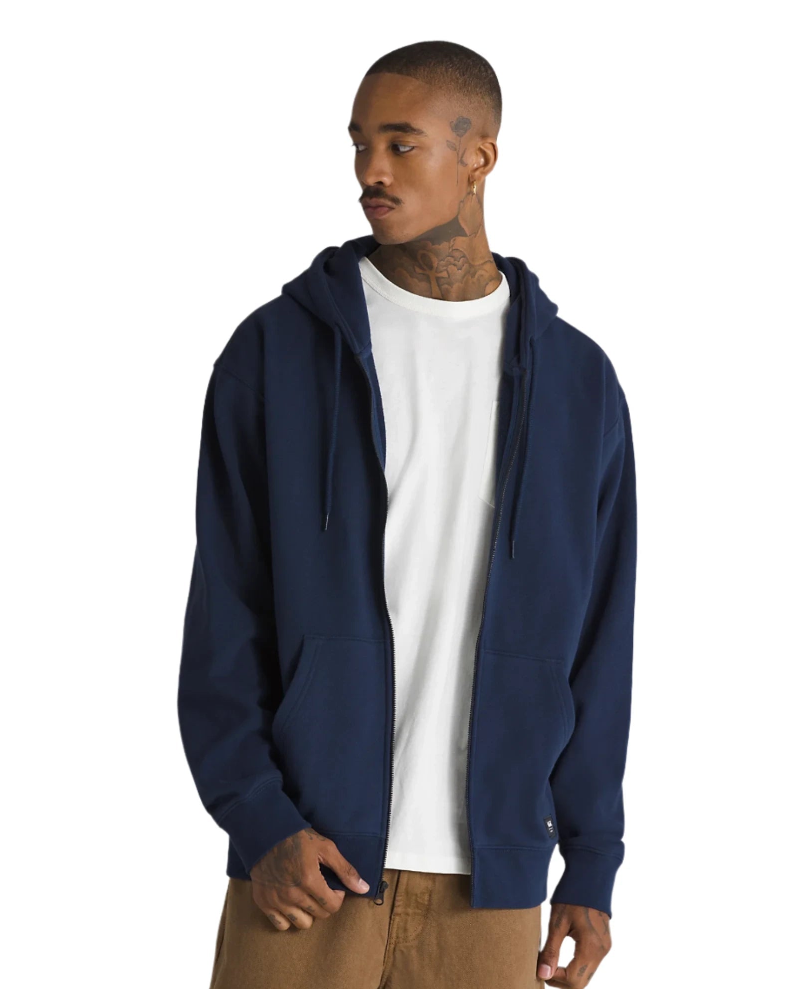 VANS Original Standards Loose Full Zip Hoodie Dress for Women - Blue Casual Streetwear Outfit for Everyday Wear, College Campus Style & Urban Fashion