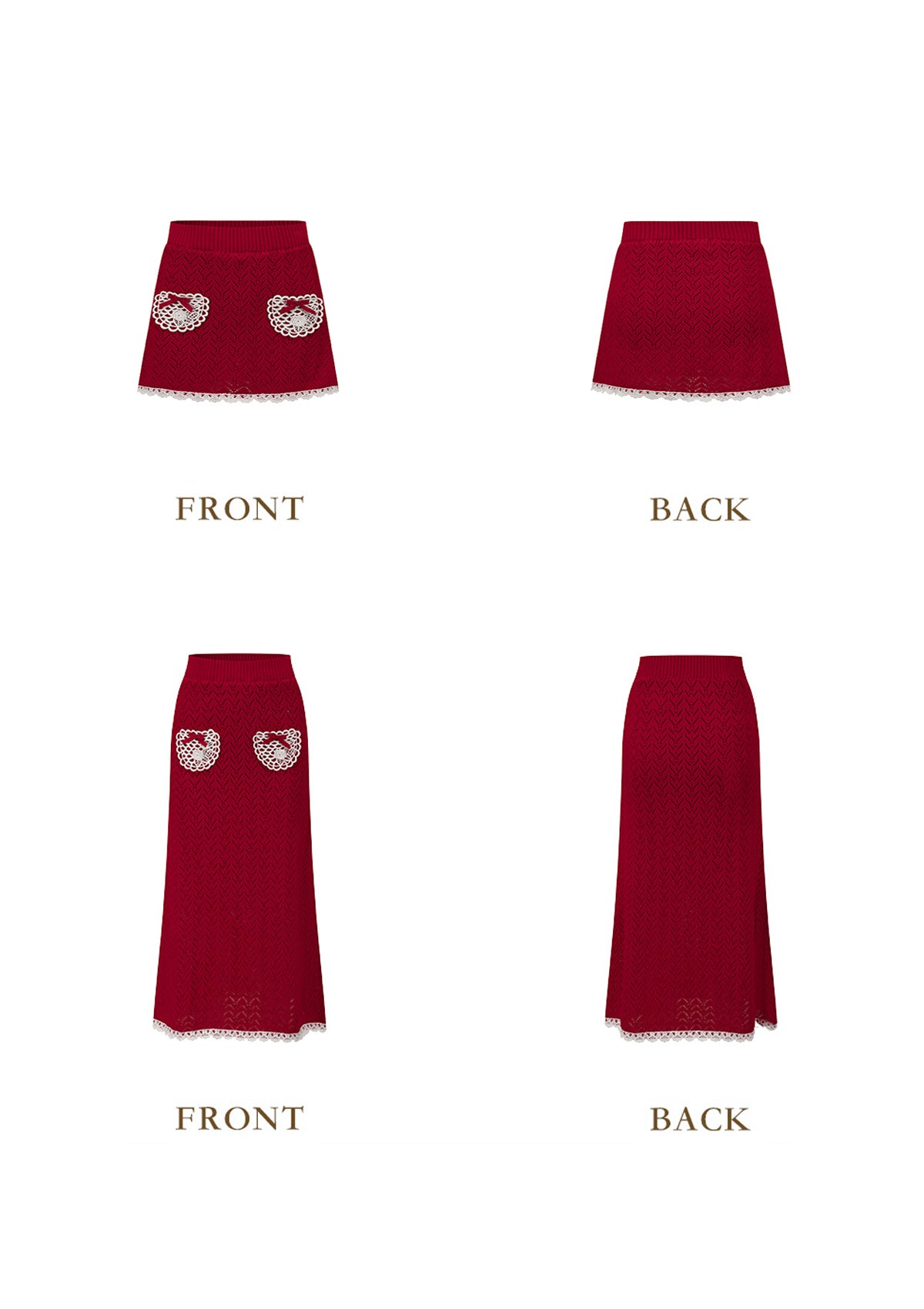 Strawberry Print Knit Skirt - Women's Vintage A-Line Mini Skirt for Office, Casual Wear & Spring Outfits