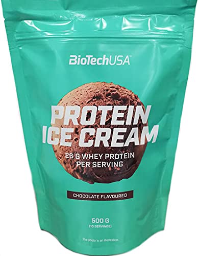 BioTechUSA Strawberry Protein Ice Cream - 500g High Protein Low Carb Dessert for Fitness & Post-Workout Recovery | Healthy Muscle Building Snack