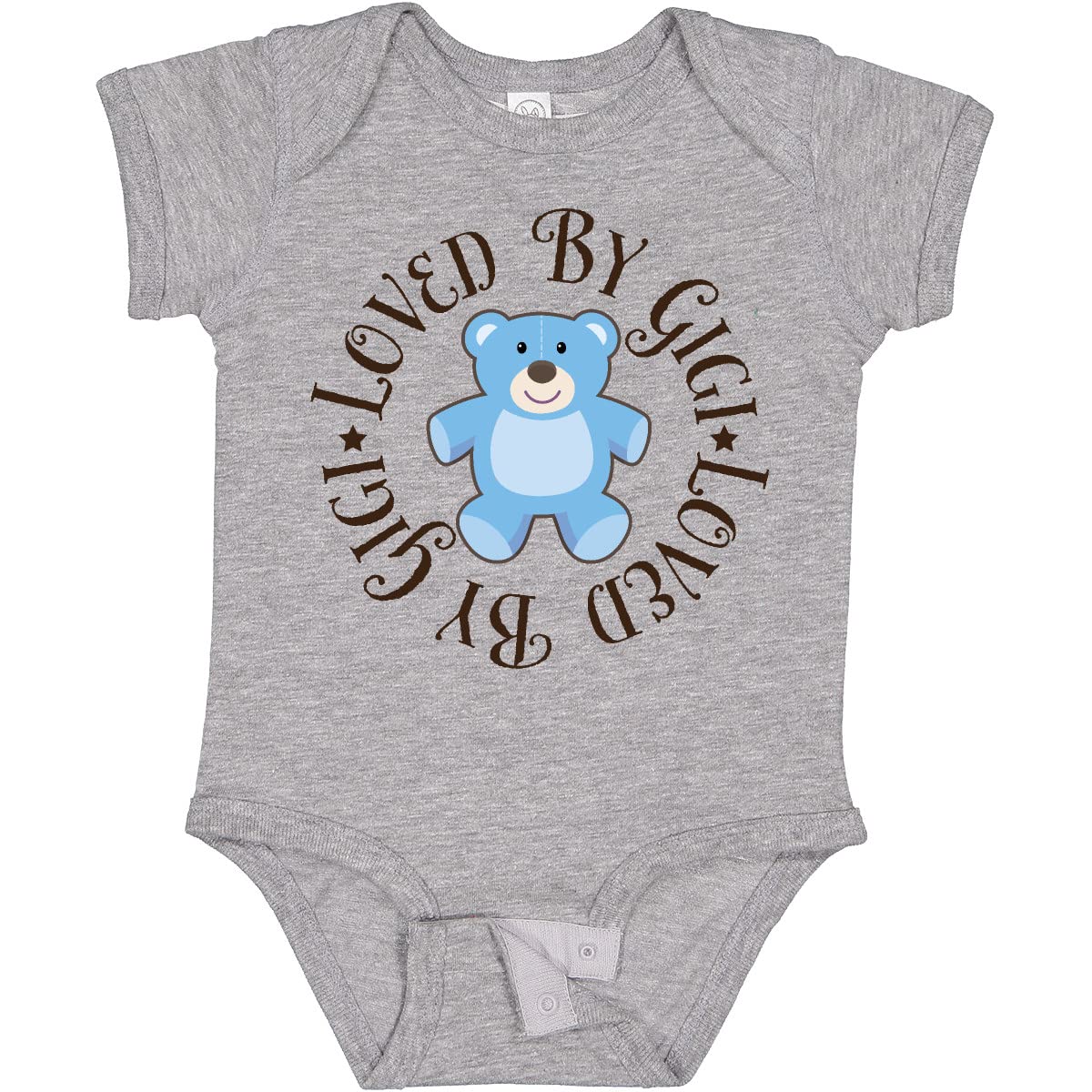 Inktastic Loved by Gigi Baby Boy Short Sleeve Bodysuit - Soft Cotton Onesie for Newborns & Infants - Perfect for Playdates, Photo Shoots & Everyday Wear