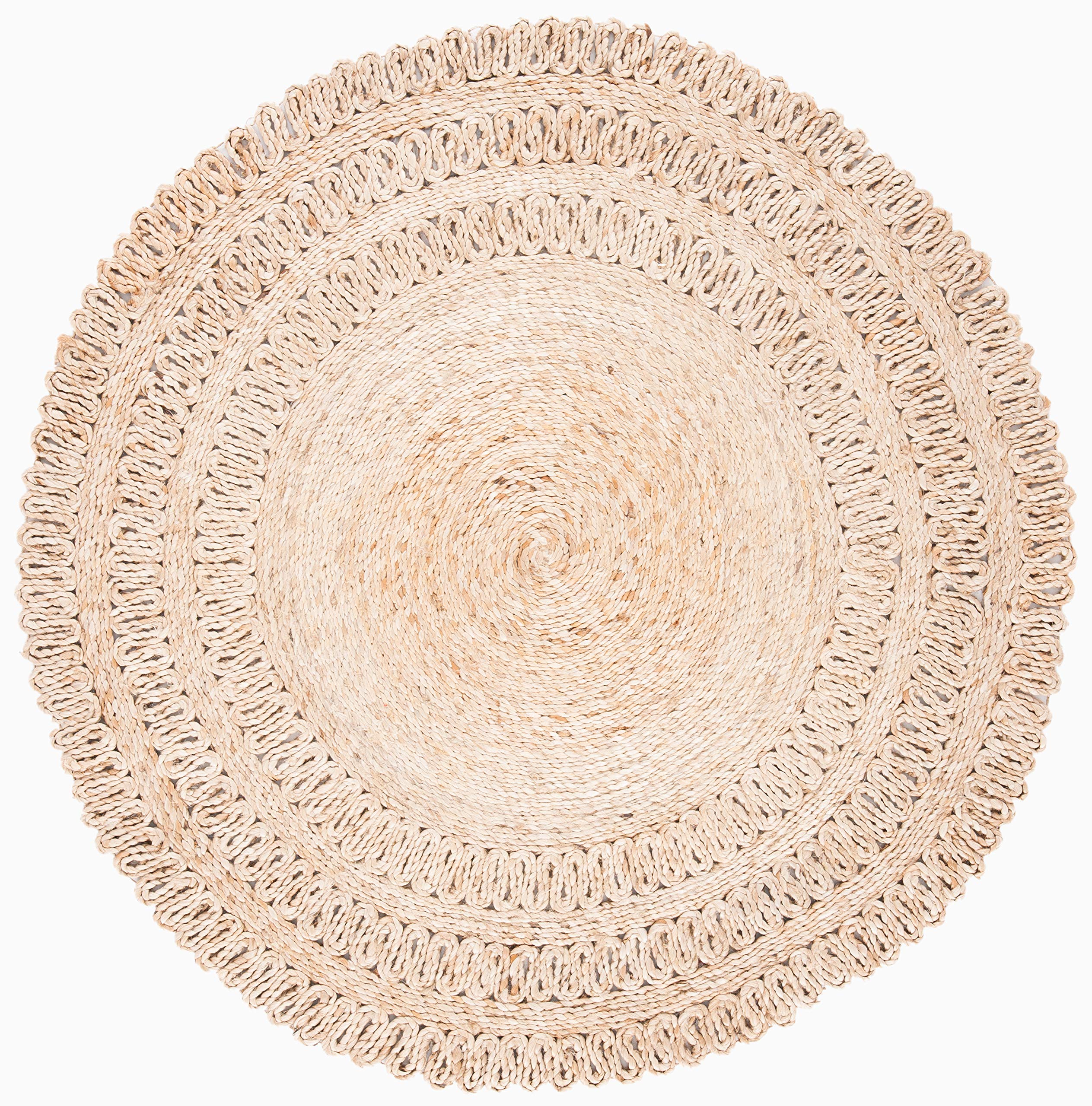 SAFAVIEH Natural Fiber Round Collection 8' Round Jute Area Rug - Handmade Boho Chic Farmhouse Rug for Living Room, Bedroom & Nursery | Eco-Friendly Natural Fiber Floor Decor