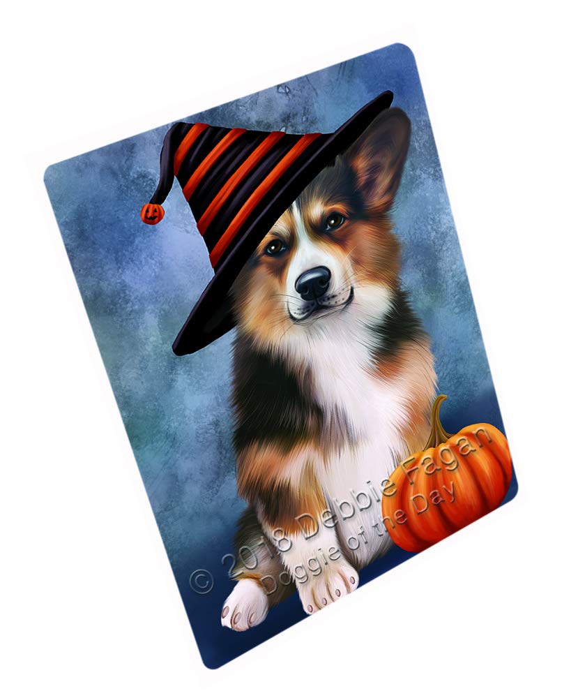 Happy Halloween Welsh Corgi Dog Witch Hat Pumpkin Large Refrigerator Dishwasher Magnet 18x24 Inch - RMAG90516 | Fun Kitchen Decor for Halloween Parties & Home