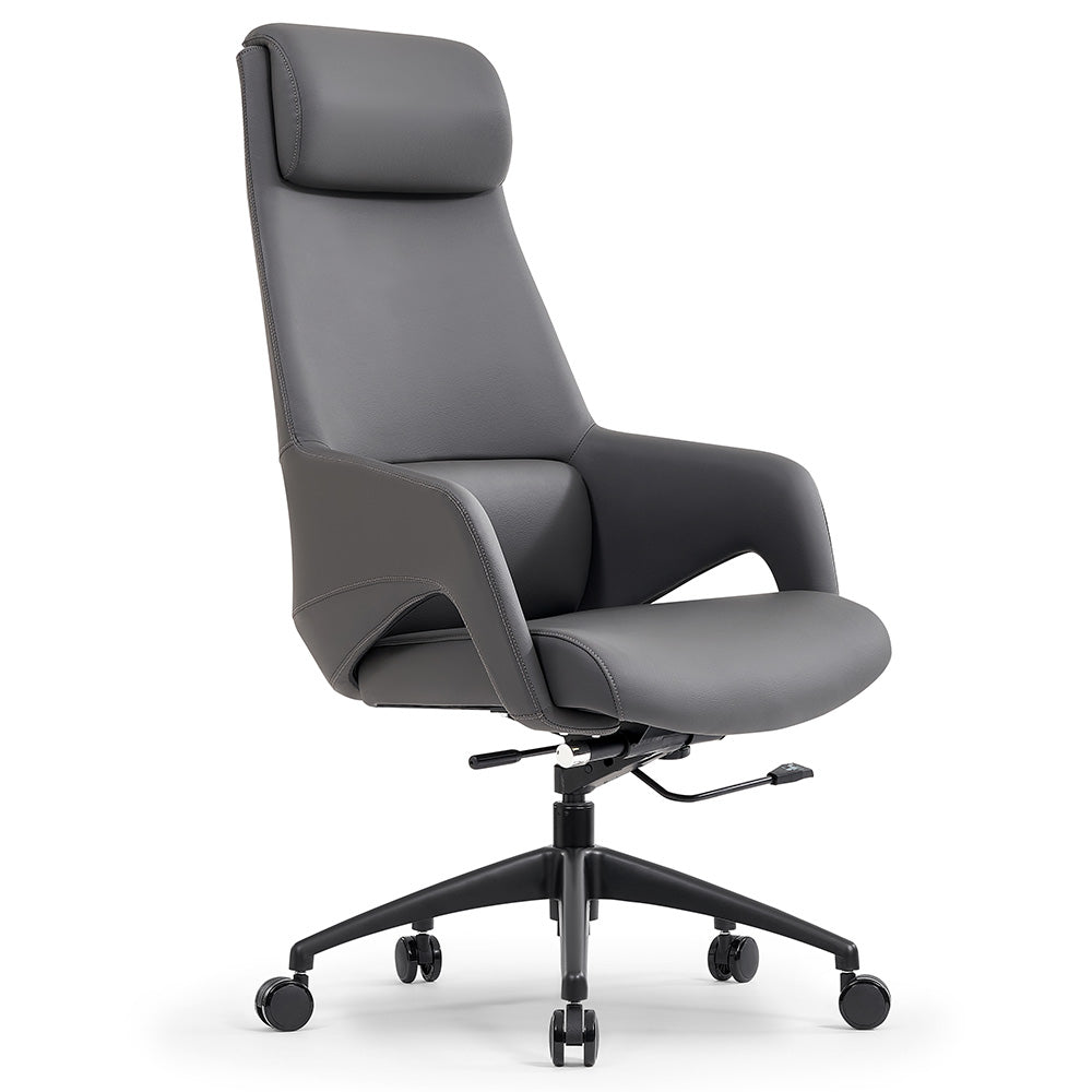 Premium RONAN Executive Office Chair - Ergonomic Grey High Back Desk Chair for Home & Office Workspaces - Perfect for Long Hours of Sitting & Productivity