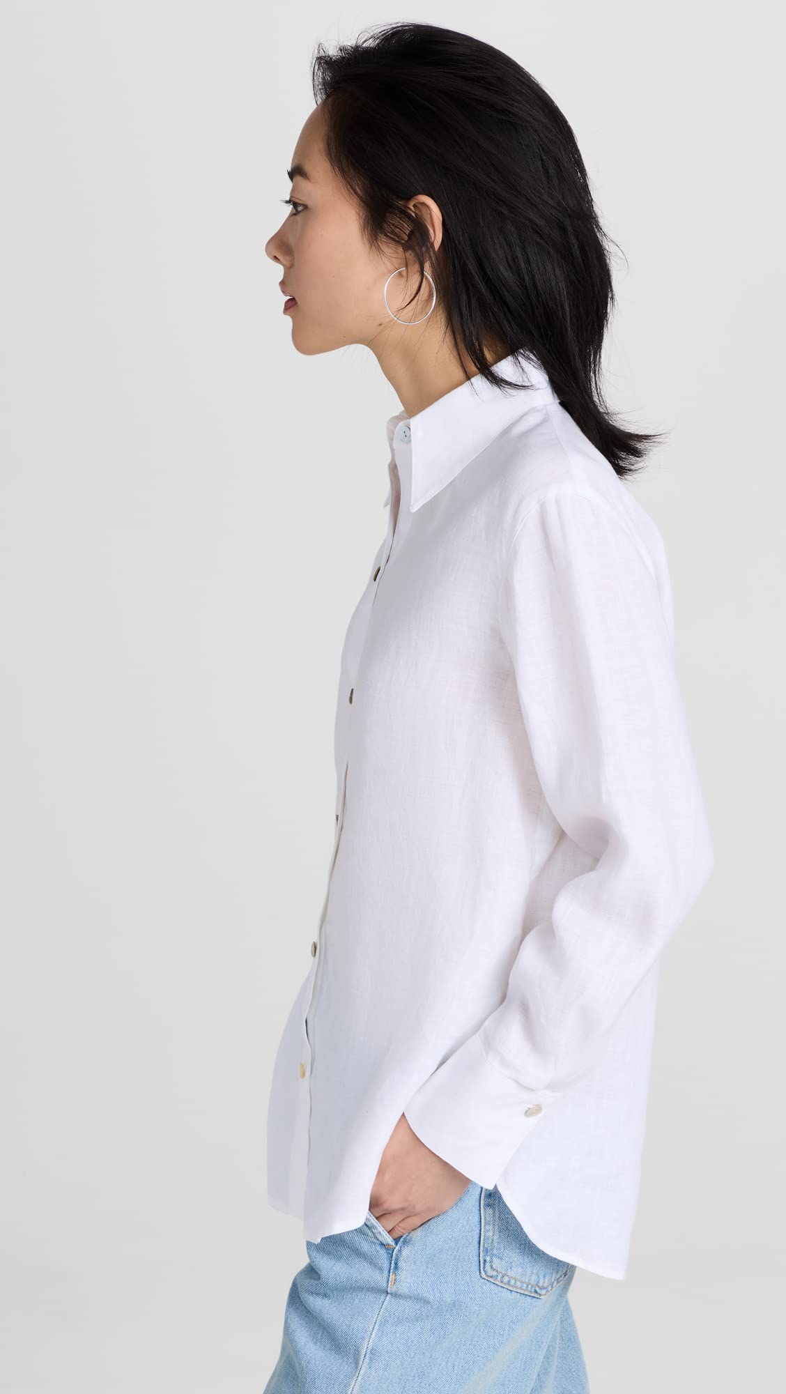 Vince Women's Relaxed Fit Long Sleeve Button Down Shirt - Soft Cotton Casual Shirt for Work, Office & Everyday Wear