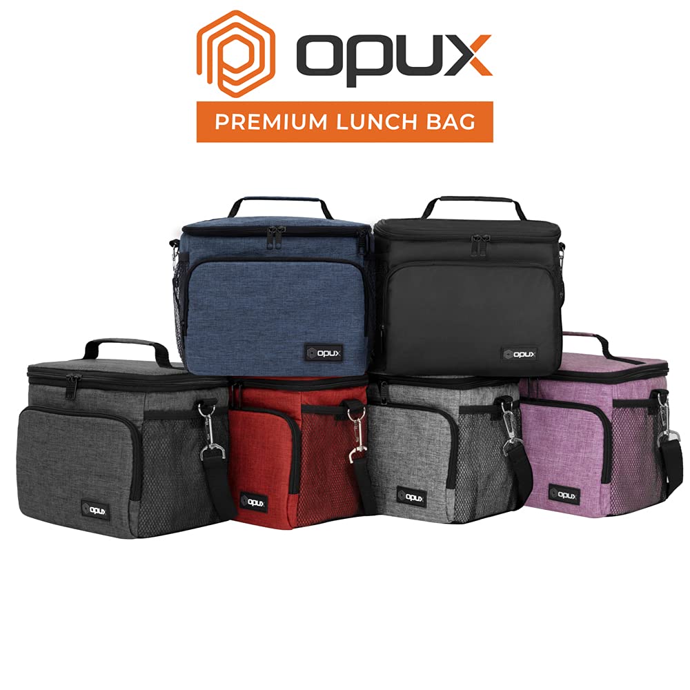 Insulated Lunch Bag for Men & Women - Leakproof Soft Lunch Box for Office, Work, School & Picnic - Shoulder Strap Cooler Bag for Kids, Adults, Boys & Girls - Medium Lunch Tote in Heather Purple - Perfect for Meal Prep, Daily Commute & Outdoor Activities