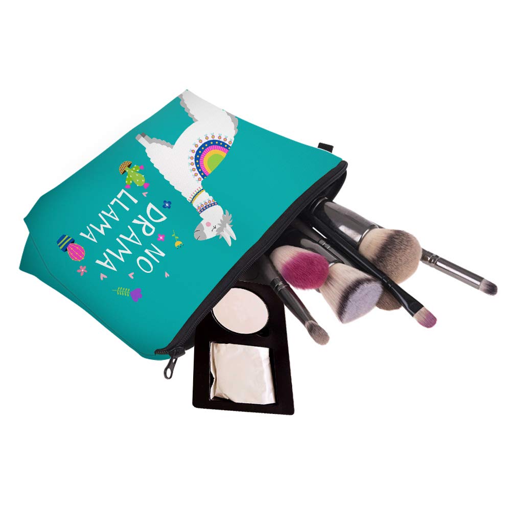 ASCHAR Adorable Waterproof Makeup Bag for Women - Large Roomy Travel Cosmetic Organizer, Cute Toiletry Bag for Gifts, Tools & Gadgets (Lazy Llama Design) - Perfect for Travel, Gym & Daily Essentials Storage