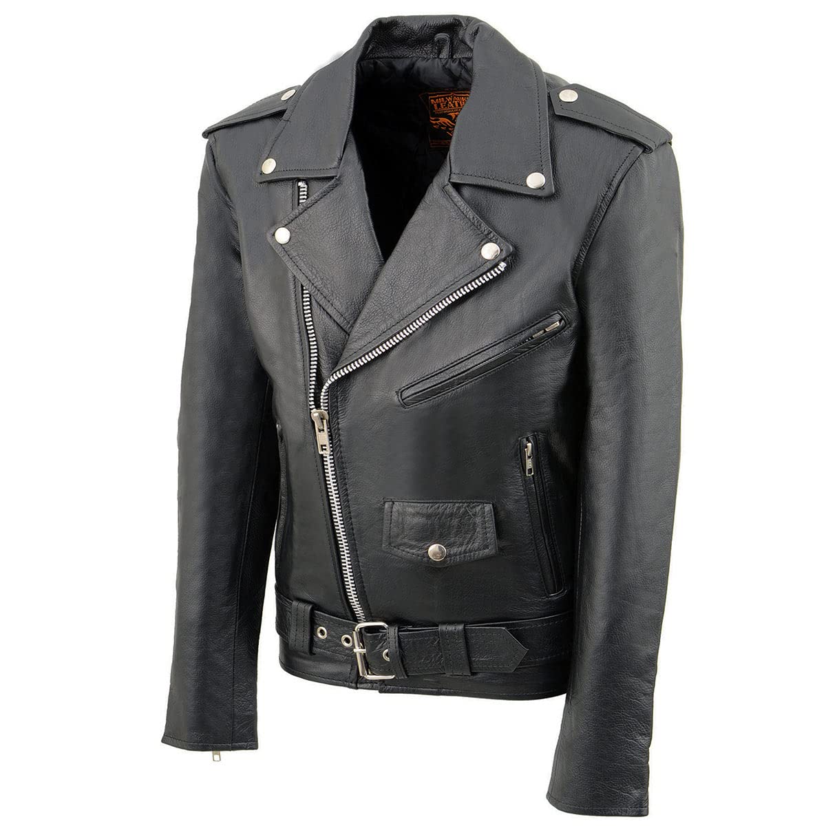 Milwaukee Leather Youth Black Police Biker Jacket - Classic Style Motorcycle Jacket LKY1950 for Boys & Teens - Perfect for Riding, Halloween Costumes & Outdoor Adventures