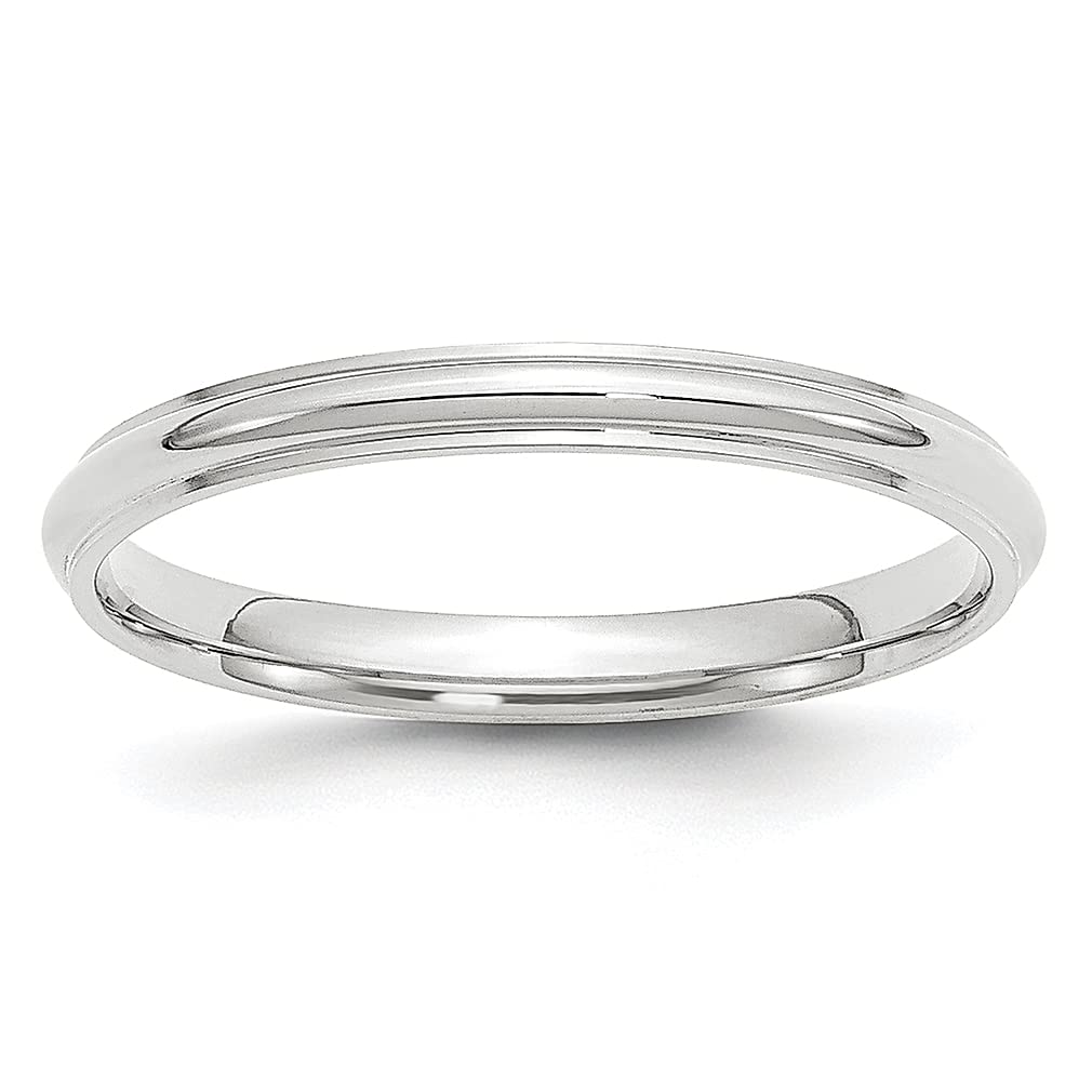 14K White Gold 2.5mm Half Round Edge Wedding Band Ring - Size 8 Men's Classic Fine Jewelry - Perfect Gift for Dad, Husband & Him - Ideal for Weddings, Anniversaries & Special Occasions
