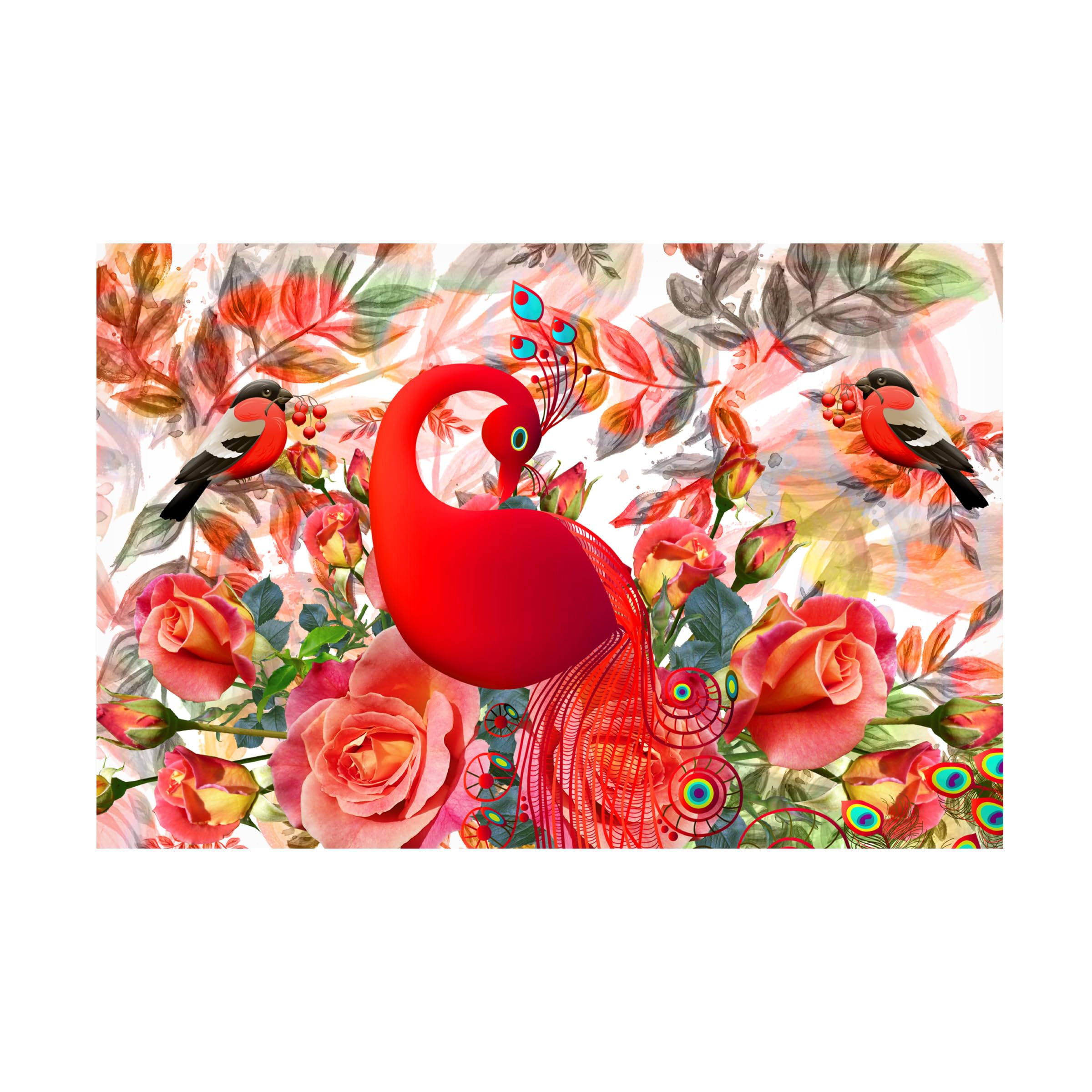 Trademark Fine Art 'Red Garden' Canvas Wall Art by Ata Alishahi - Vibrant Floral Painting for Living Room, Bedroom & Office Decor