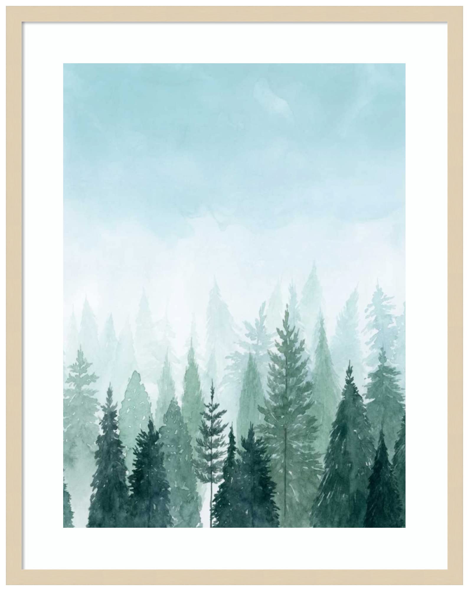 Amanti Art Framed Wall Art Print 33x26 - Into the Trees II by Grace Popp | Modern Landscape Painting for Living Room, Bedroom, Bathroom & Kitchen Decor | Large Contemporary Wall Art for Home & Office