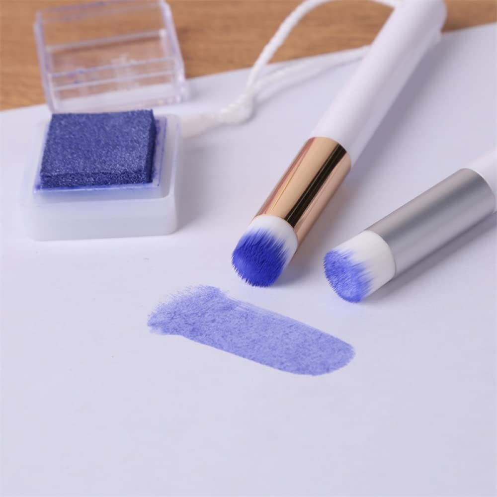 2PCS Mini Detailed Ink Blending Brushes for Card Making - Small Blender Art Tools for Intricate Stencils, Scrapbooking & Background Card Crafting | Perfect for DIY Greeting Cards, Art Journals & Mixed Media Projects