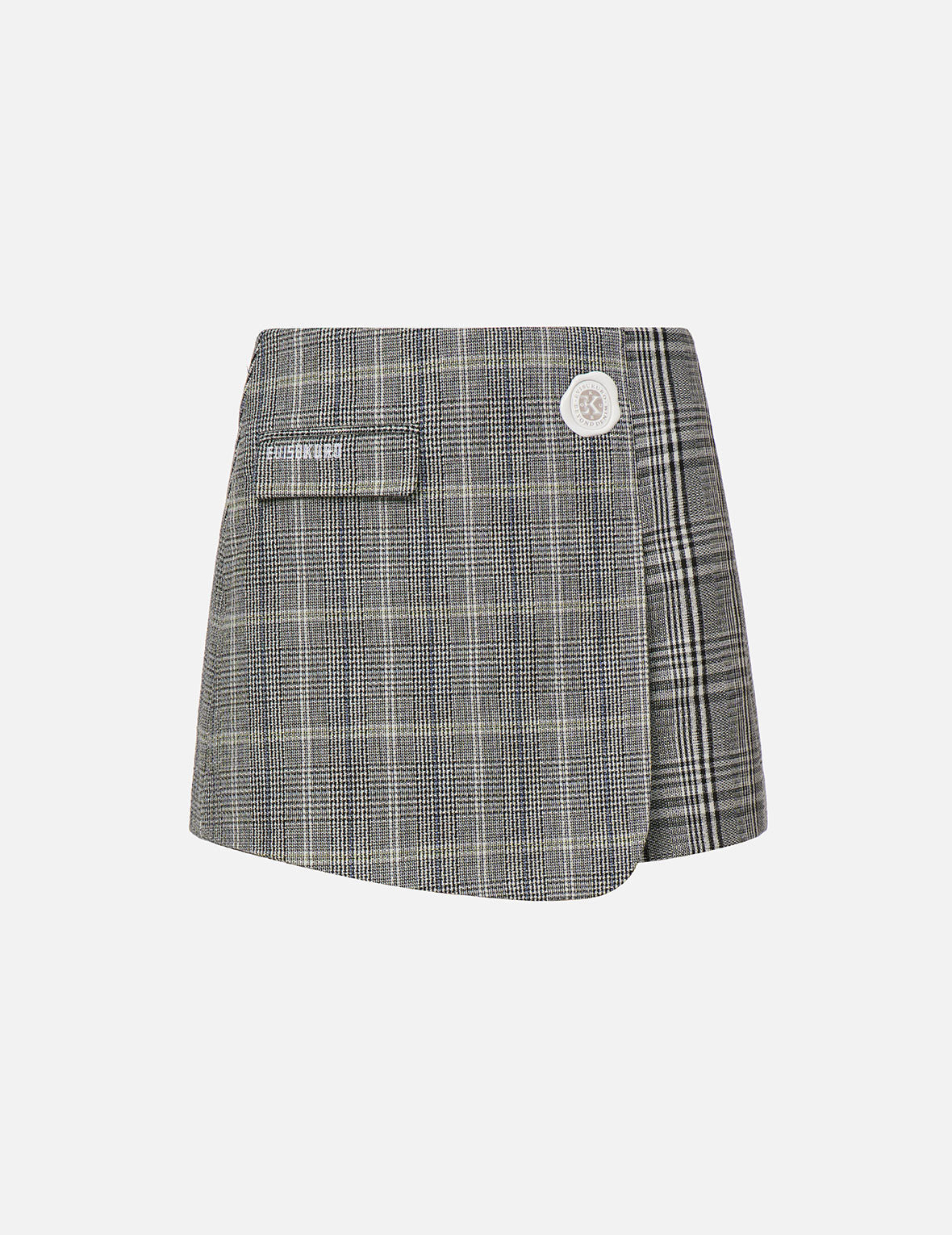 Stylish Mixed Plaid Wrap Skort for Women - Comfortable & Fashionable Skirt Shorts Hybrid - Perfect for Casual Outings, Work, and Travel