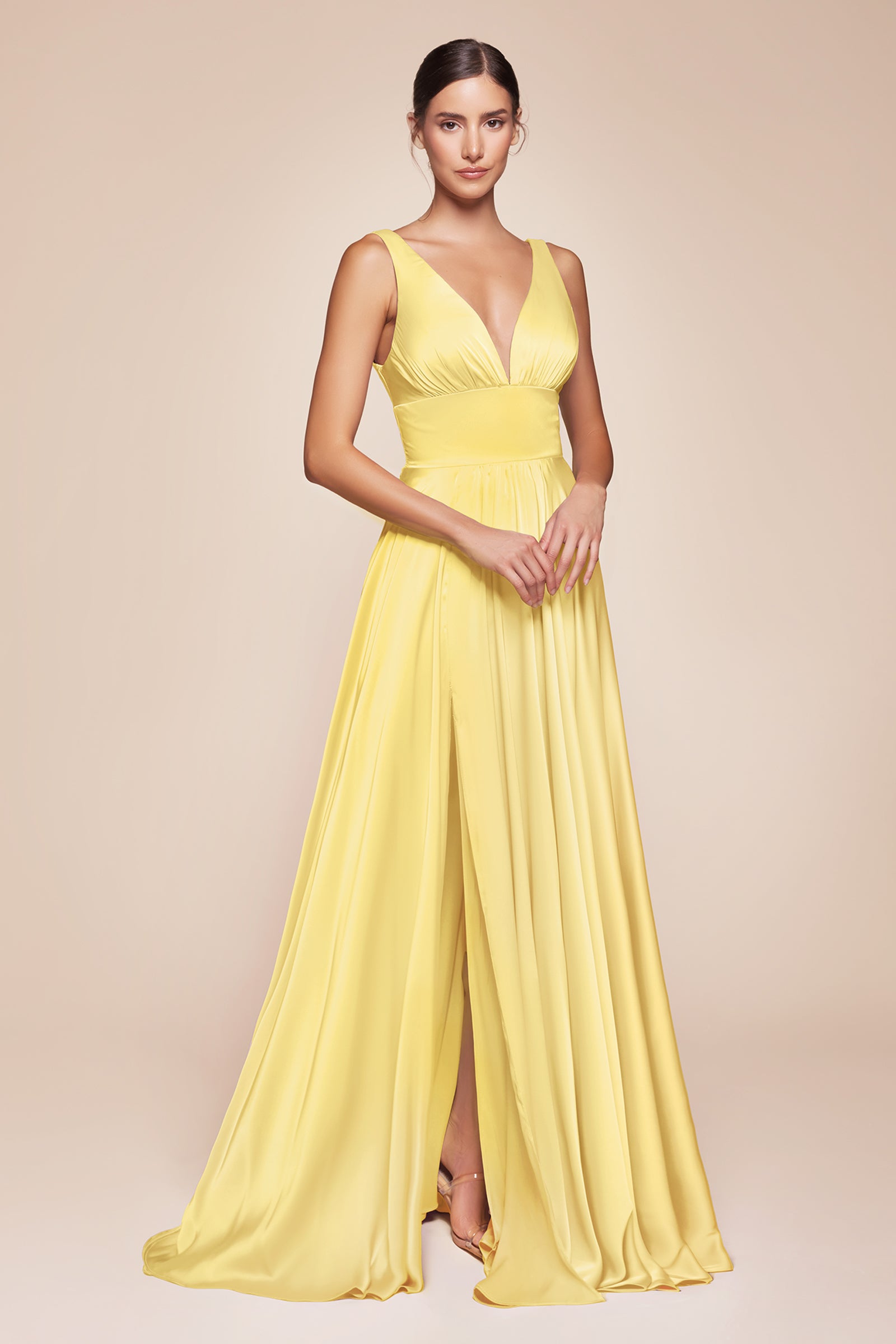 Elegant Chiffon A-Line Pleated V-Neck Dress for Women - Perfect for Weddings, Parties & Special Occasions