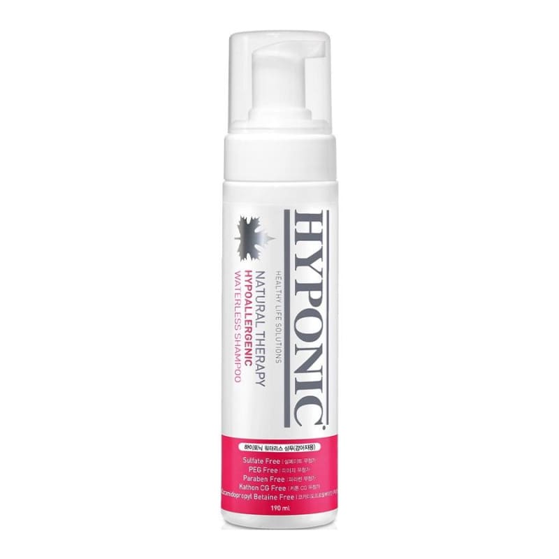 HYPONIC Hypoallergenic Waterless Pet Shampoo for Dogs & Cats - 190ml No-Rinse Foam Cleanser | Gentle Dry Bath for Sensitive Skin, Puppy & Kitten Care | Perfect for Travel, Grooming & Quick Cleanups